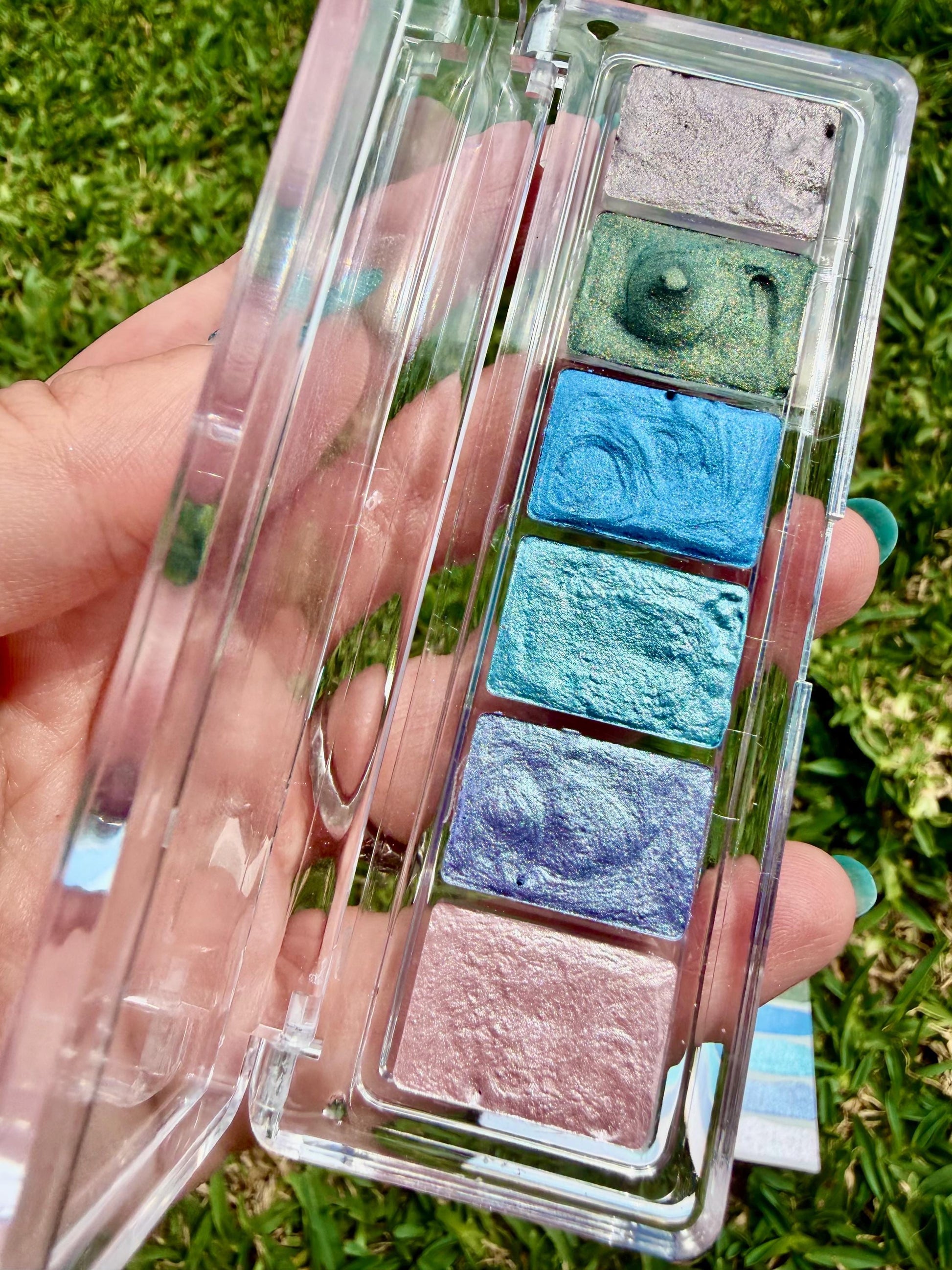 Shimmer Palette | Handmade Watercolors | Handmade Paint | Watercolors | Watercolor Artist | Handmade Cards | Glitter Watercolors |