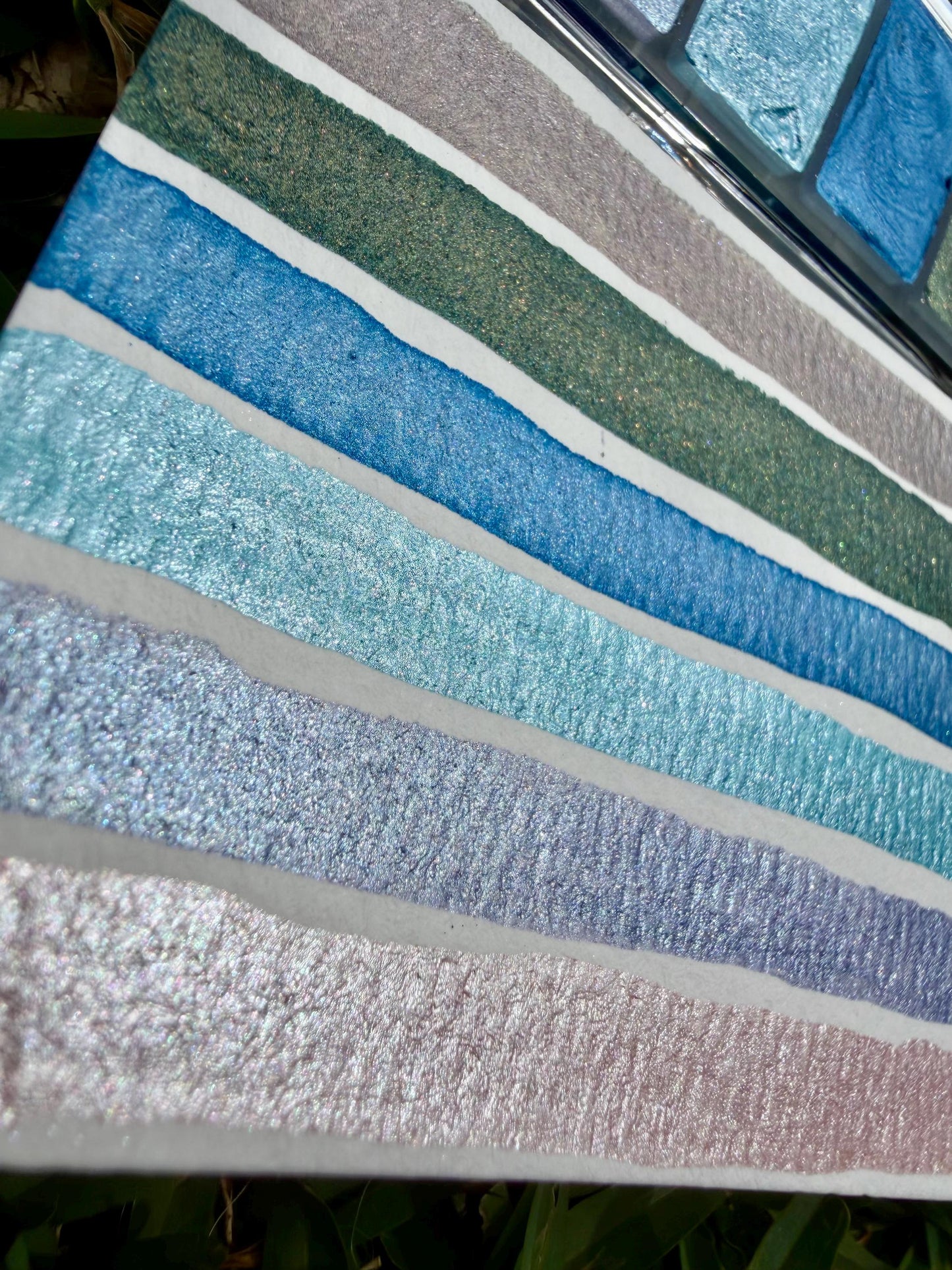 Shimmer Palette | Handmade Watercolors | Handmade Paint | Watercolors | Watercolor Artist | Handmade Cards | Glitter Watercolors |