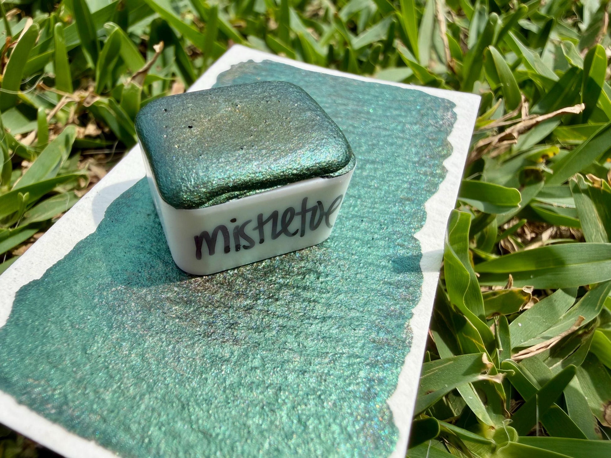 Mistletoe | Christmas Palette | Handmade Watercolors | Handmade Paint | Watercolors | Watercolor | Watercolor Artist | Green Paint