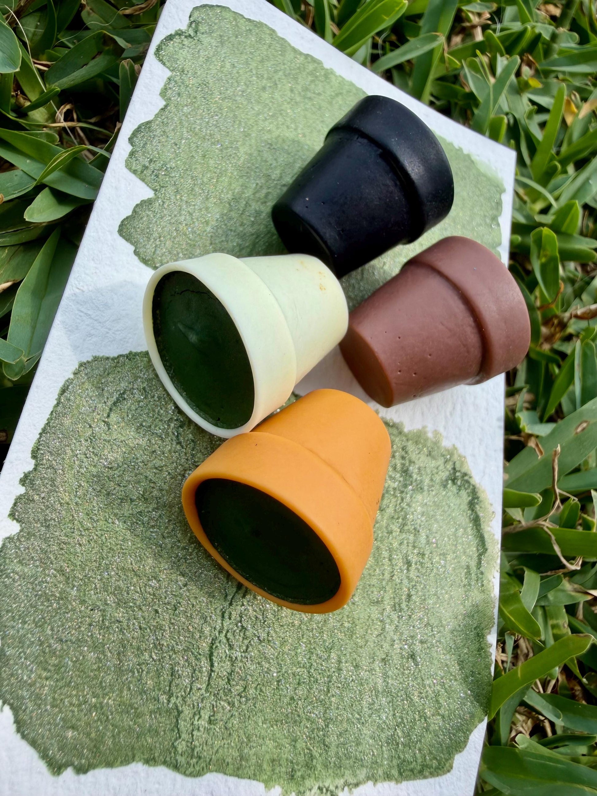 Potted Green | Handmade Watercolors | Handmade Paint | Watercolors | Watercolor | Handmade Cards | Unique Watercolors POTCOLOR WILL VARY