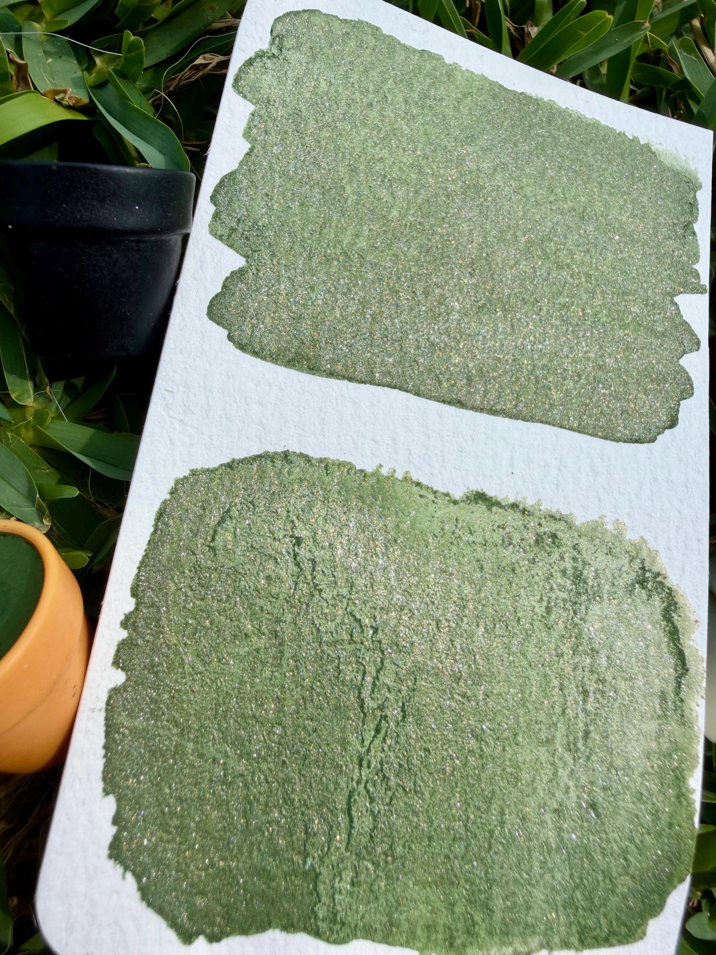 Potted Green | Handmade Watercolors | Handmade Paint | Watercolors | Watercolor | Handmade Cards | Unique Watercolors POTCOLOR WILL VARY