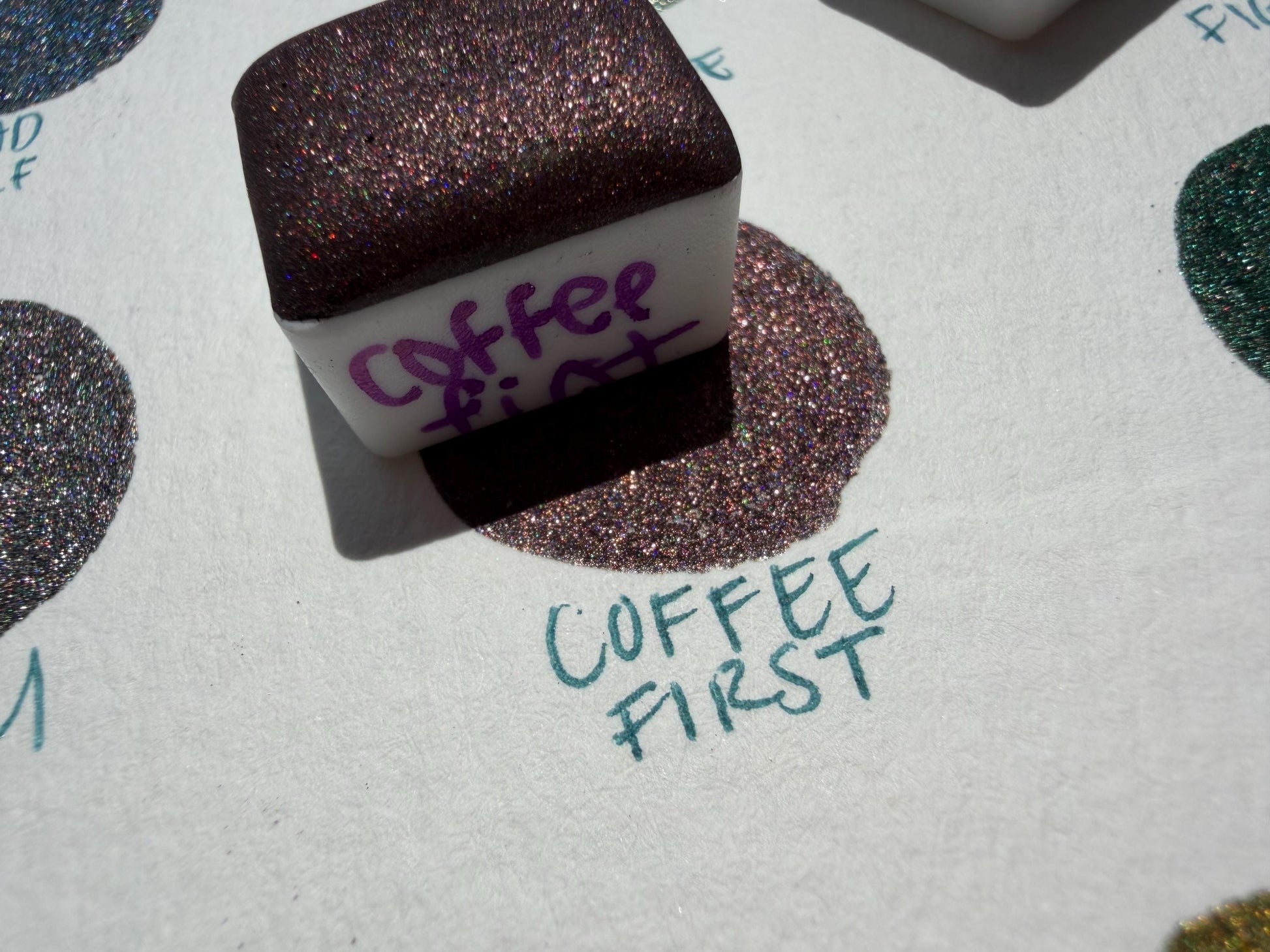 Coffee First | Handmade Watercolors | Handmade Paint | Watercolors | Watercolor | Handmade Cards | Chrome Watercolors