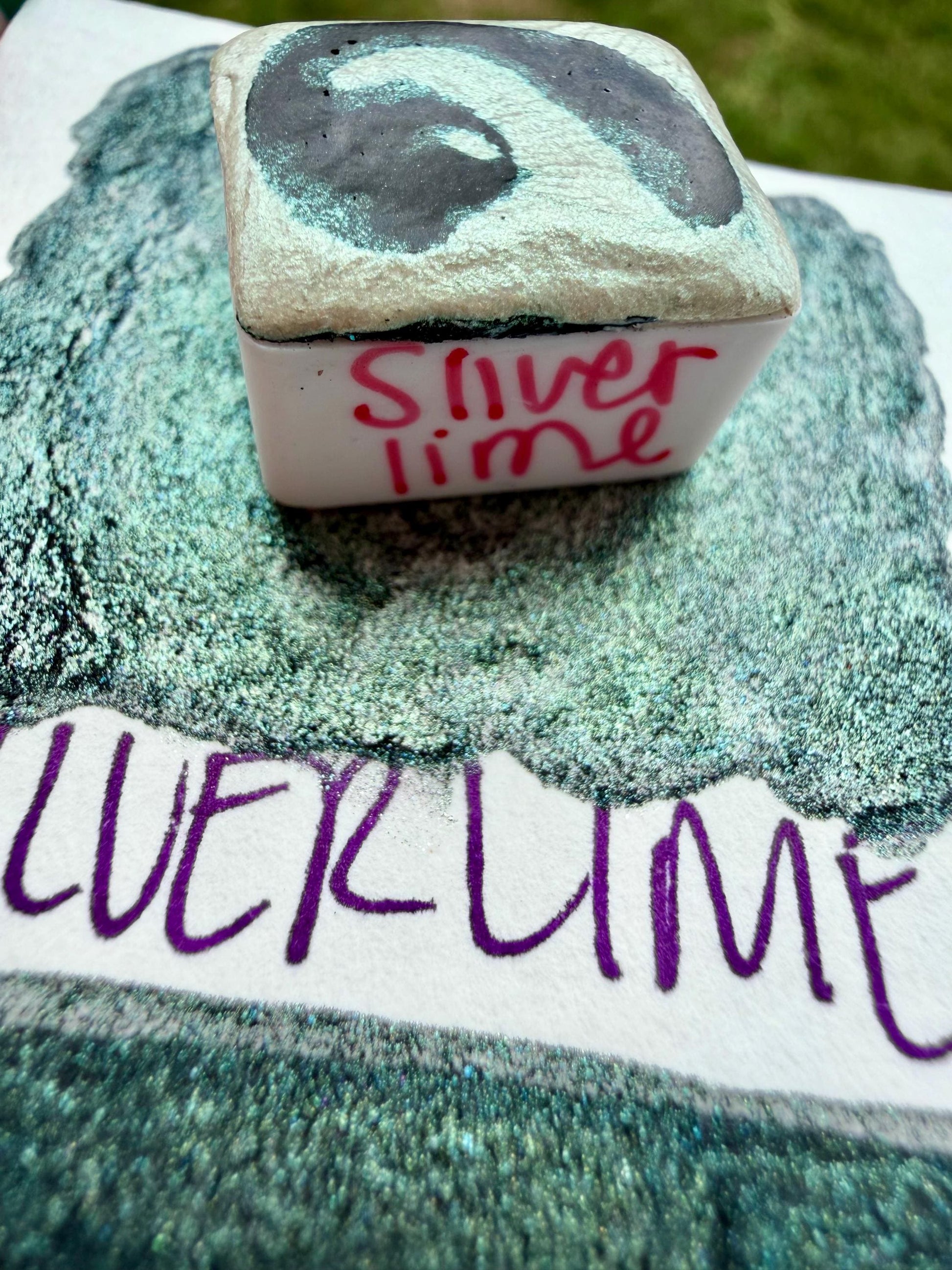 Silver Lime | Handmade Watercolors | Handmade Paint | Watercolors | Watercolor | Handmade Cards | Chrome Watercolors