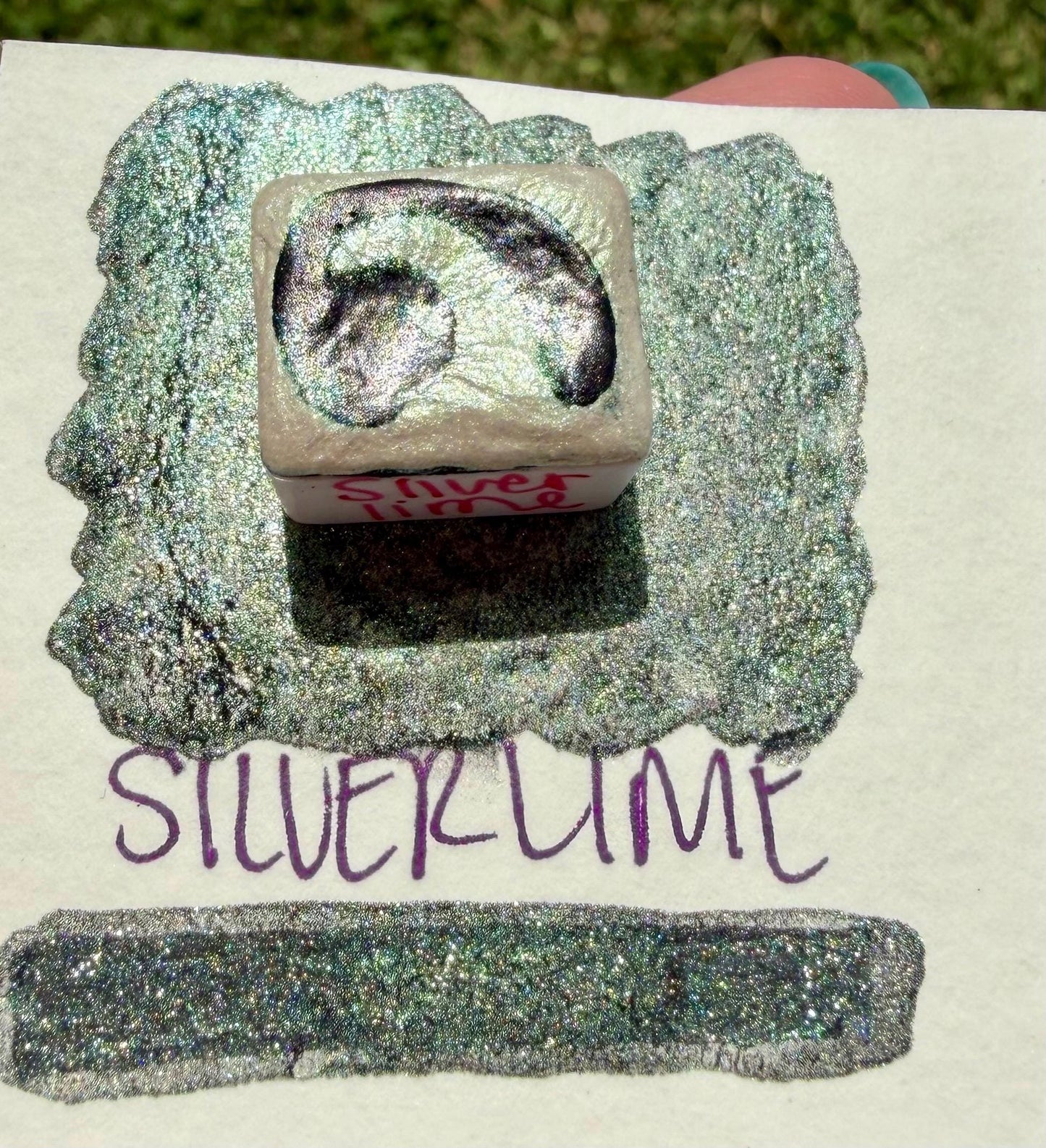 Silver Lime | Handmade Watercolors | Handmade Paint | Watercolors | Watercolor | Handmade Cards | Chrome Watercolors