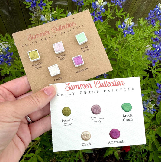 Summer Collection Dot Card | Handmade Watercolors | Handmade Paint | Shimmer Paint | Colorshift | Dot Cards | Sample
