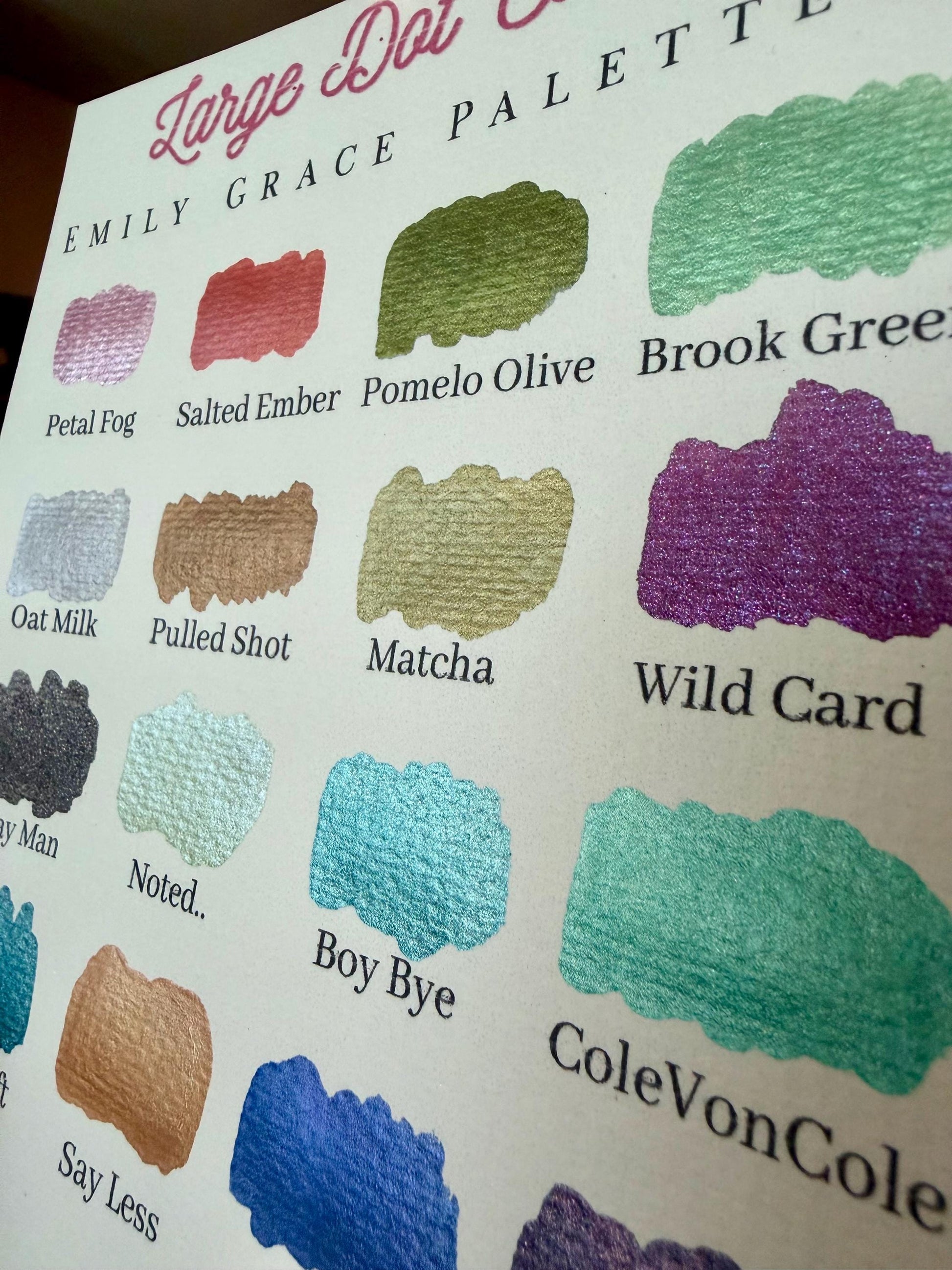 Large Dot Card (Sampler Dot Card) | Handmade Watercolors | Handmade Paint | Shimmer Paint | Colorshift | Dot Cards | Sample