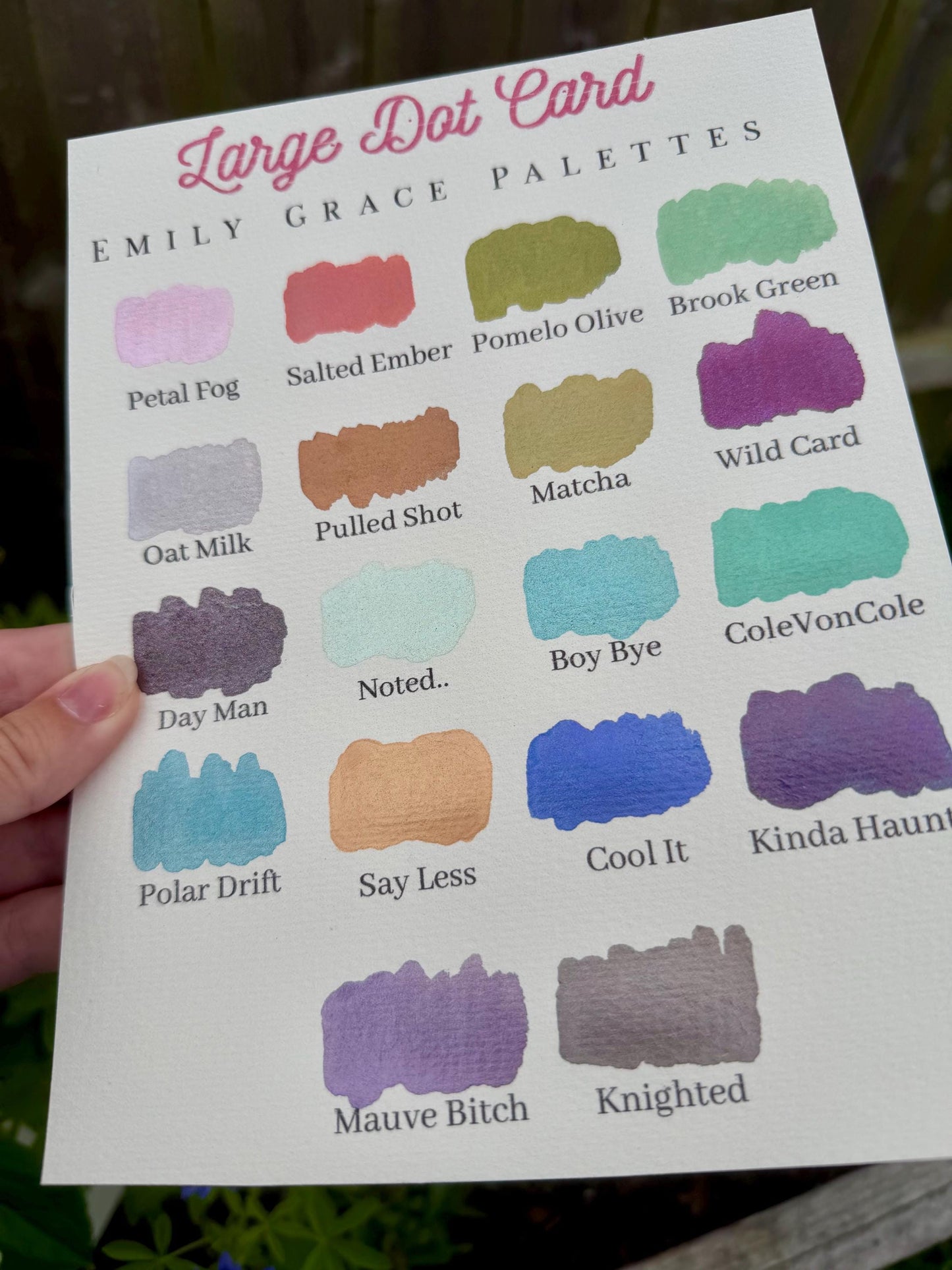 Large Mini Pan Card (Sampler Dot Card) | Handmade Watercolors | Handmade Paint | Shimmer Paint | Colorshift | Dot Cards | Sample