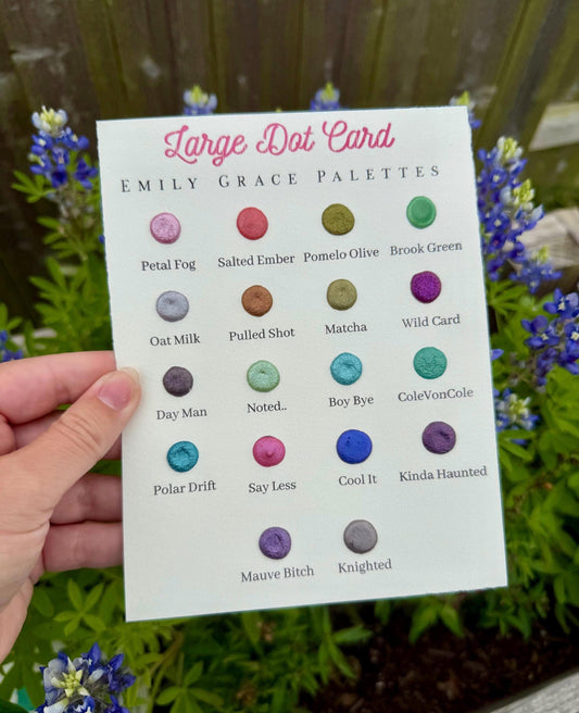 Large Dot Card (Sampler Dot Card) | Handmade Watercolors | Handmade Paint | Shimmer Paint | Colorshift | Dot Cards | Sample
