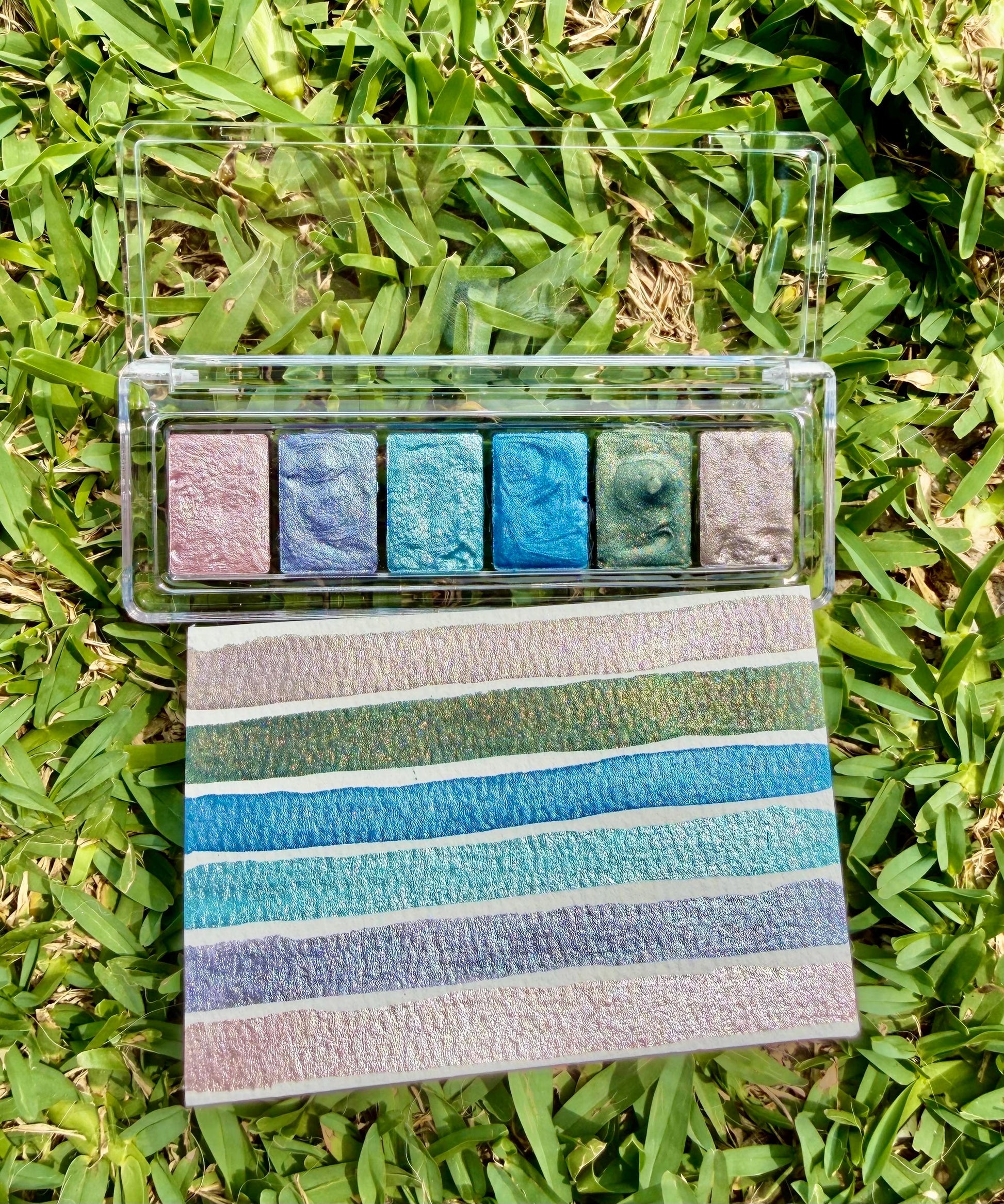 Shimmer Palette | Handmade Watercolors | Handmade Paint | Watercolors | Watercolor Artist | Handmade Cards | Glitter Watercolors |