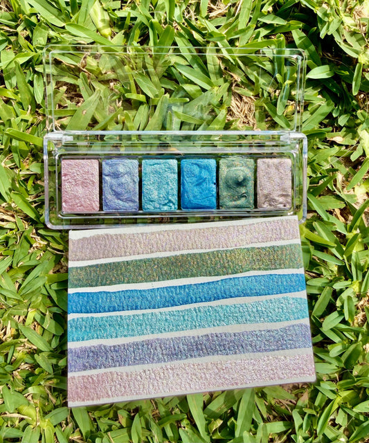 Shimmer Palette | Handmade Watercolors | Handmade Paint | Watercolors | Watercolor Artist | Handmade Cards | Glitter Watercolors |