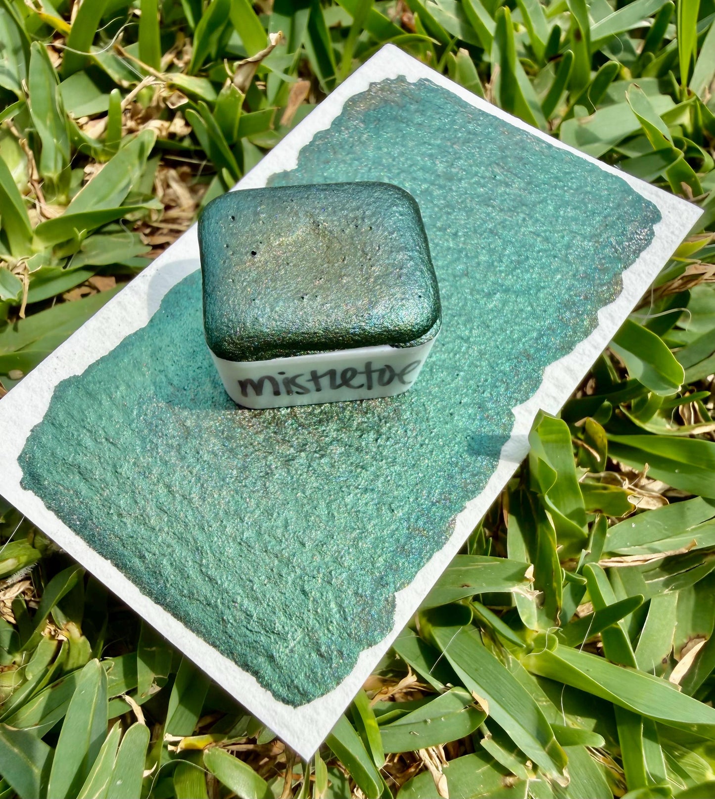 Mistletoe | Christmas Palette | Handmade Watercolors | Handmade Paint | Watercolors | Watercolor | Watercolor Artist | Green Paint