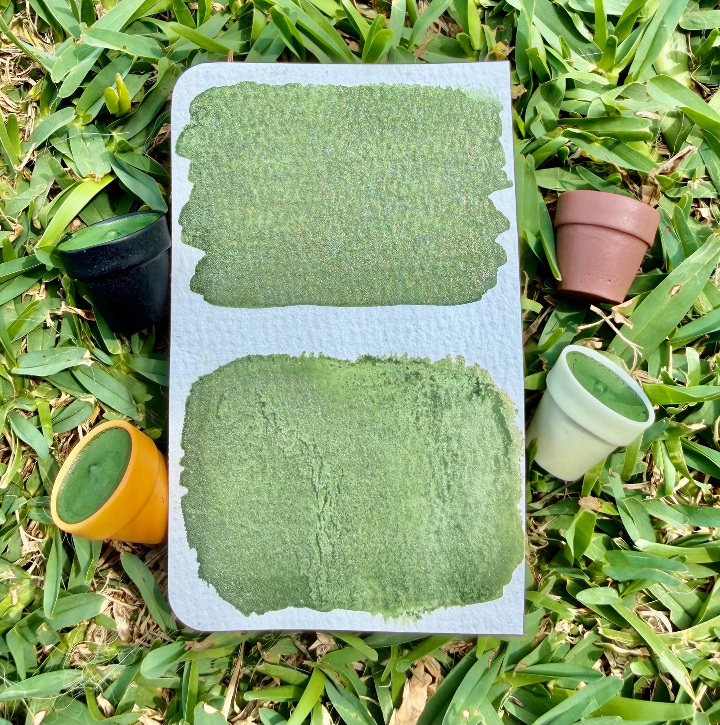 Potted Green | Handmade Watercolors | Handmade Paint | Watercolors | Watercolor | Handmade Cards | Unique Watercolors POTCOLOR WILL VARY