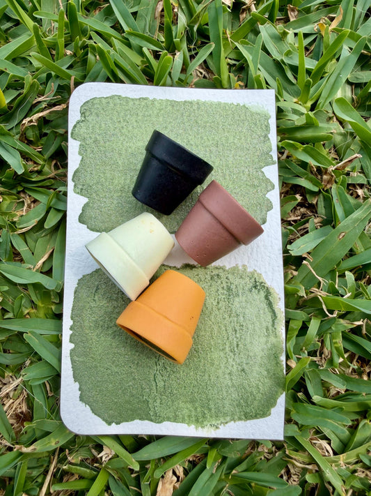 Potted Green | Handmade Watercolors | Handmade Paint | Watercolors | Watercolor | Handmade Cards | Unique Watercolors POTCOLOR WILL VARY