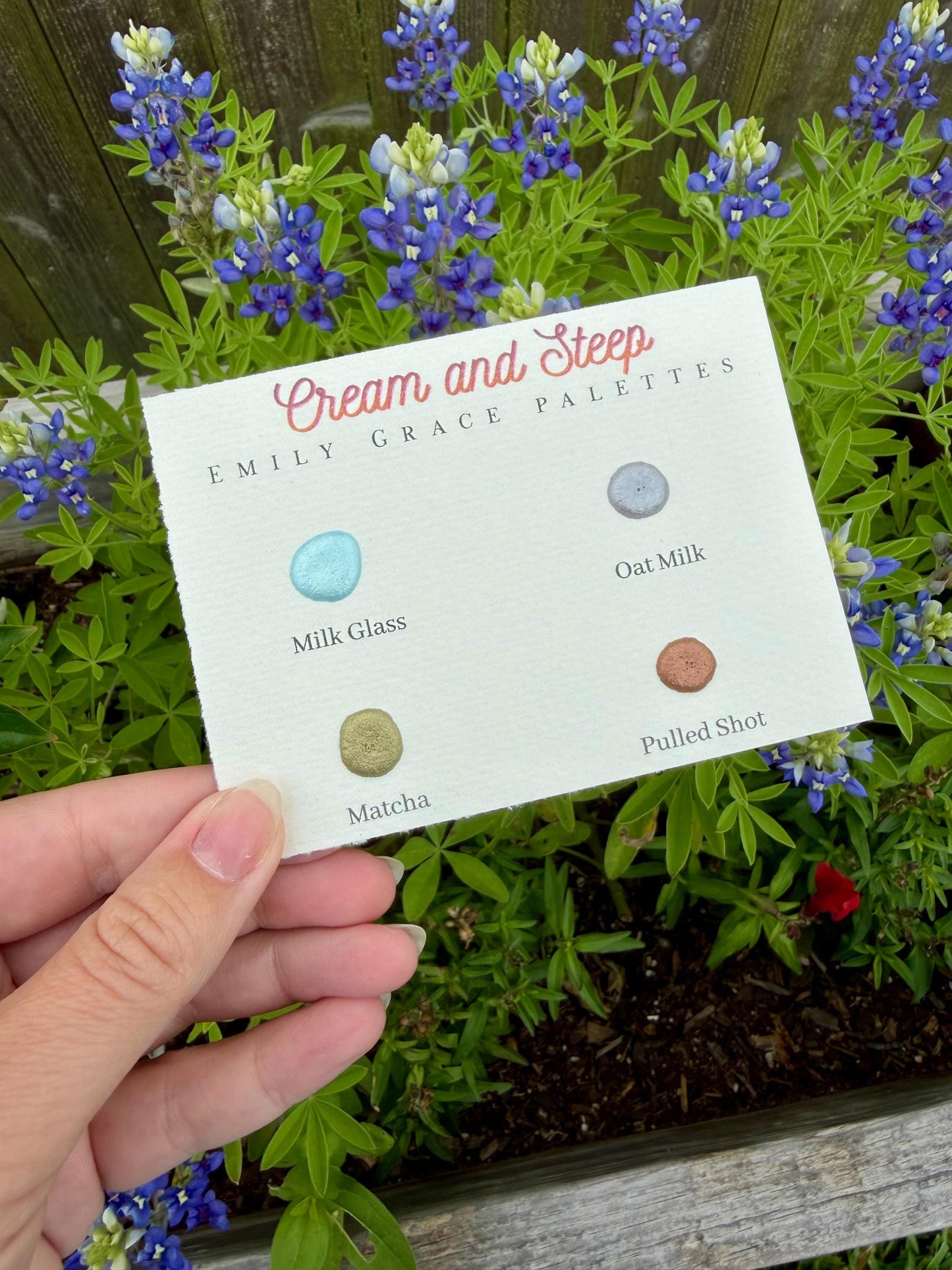 Cream & Steep Collection Dot Card | Handmade Watercolors | Handmade Paint | Shimmer Paint | Colorshift | Dot Cards | Sample