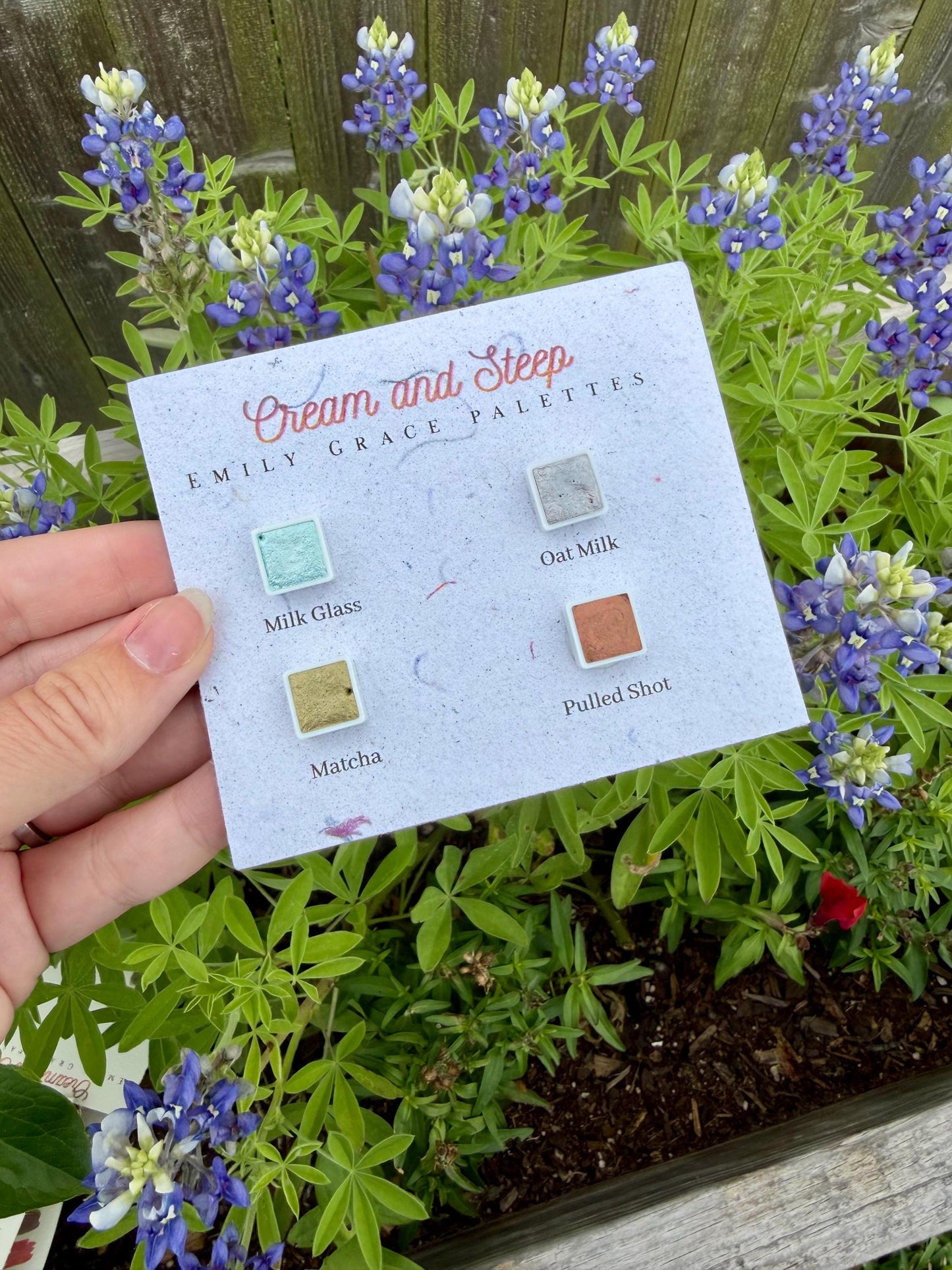Cream & Steep Collection Dot Card | Handmade Watercolors | Handmade Paint | Shimmer Paint | Colorshift | Dot Cards | Sample
