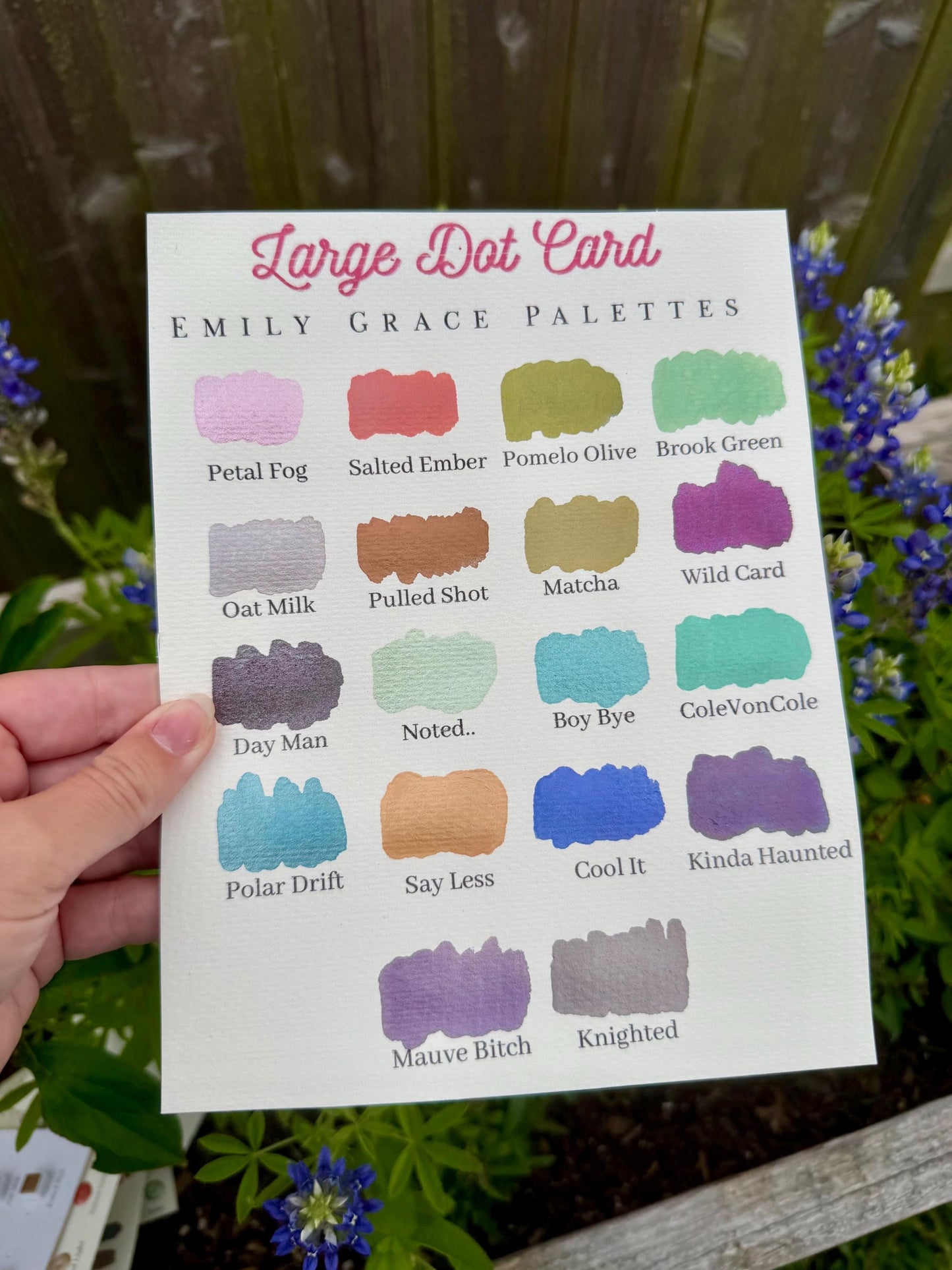 Large Mini Pan Card (Sampler Dot Card) | Handmade Watercolors | Handmade Paint | Shimmer Paint | Colorshift | Dot Cards | Sample