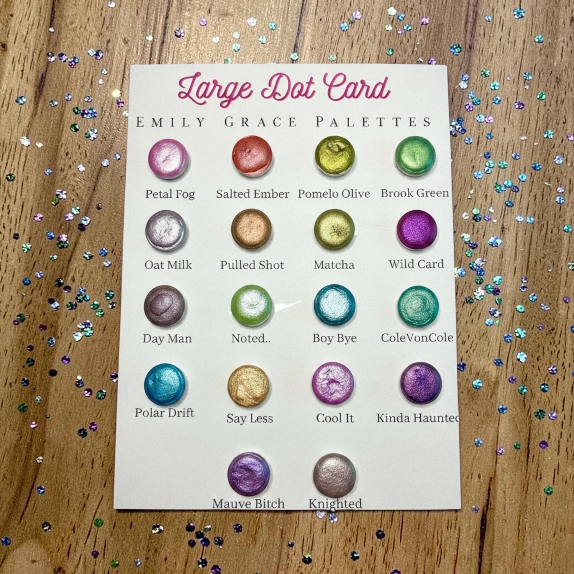 Large Mini Pan Card (Sampler Dot Card) | Handmade Watercolors | Handmade Paint | Shimmer Paint | Colorshift | Dot Cards | Sample
