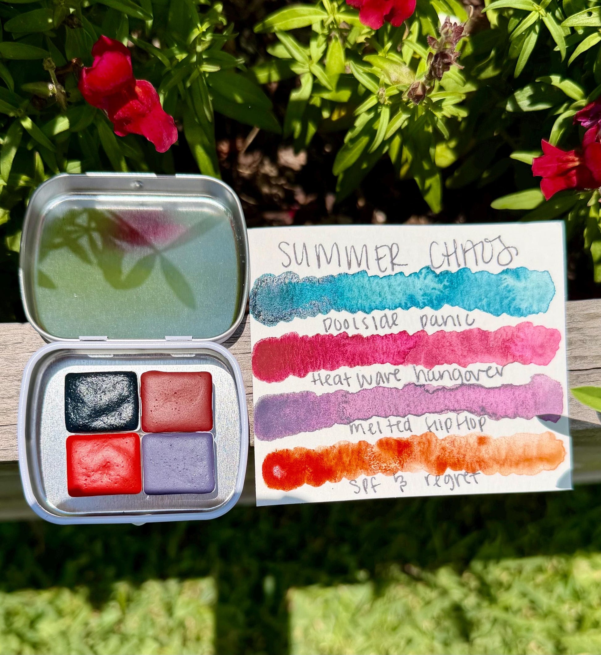 Summer Chaos Collection| Granulating Matte Watercolor Sets | Sets OR Singles Available | Handmade Paints