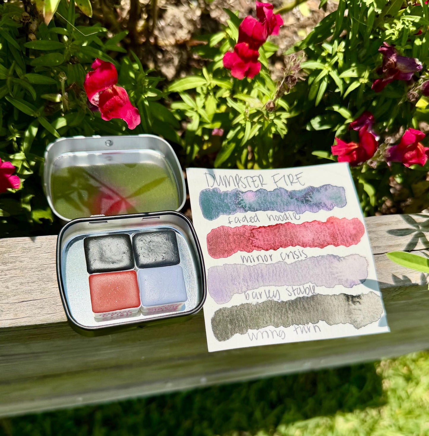 Dumpster Fire Collection| Granulating Matte Watercolor Sets | Sets OR Singles Available | Handmade Paints