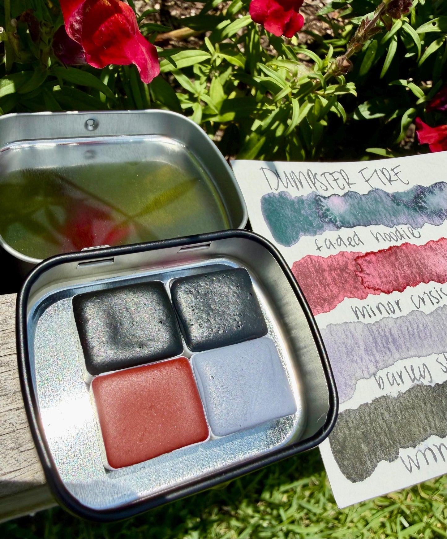 Dumpster Fire Collection| Granulating Matte Watercolor Sets | Sets OR Singles Available | Handmade Paints