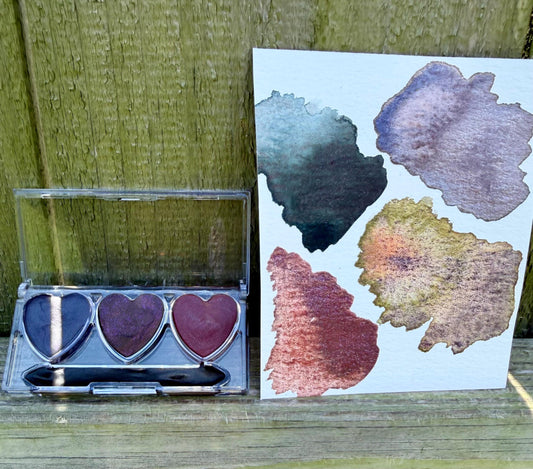 Heart Matte Watercolor Set | Watercolor Palette | Chrome Watercolors | Handmade Paint | Watercolors | Watercolor | Handmade Watercolors |