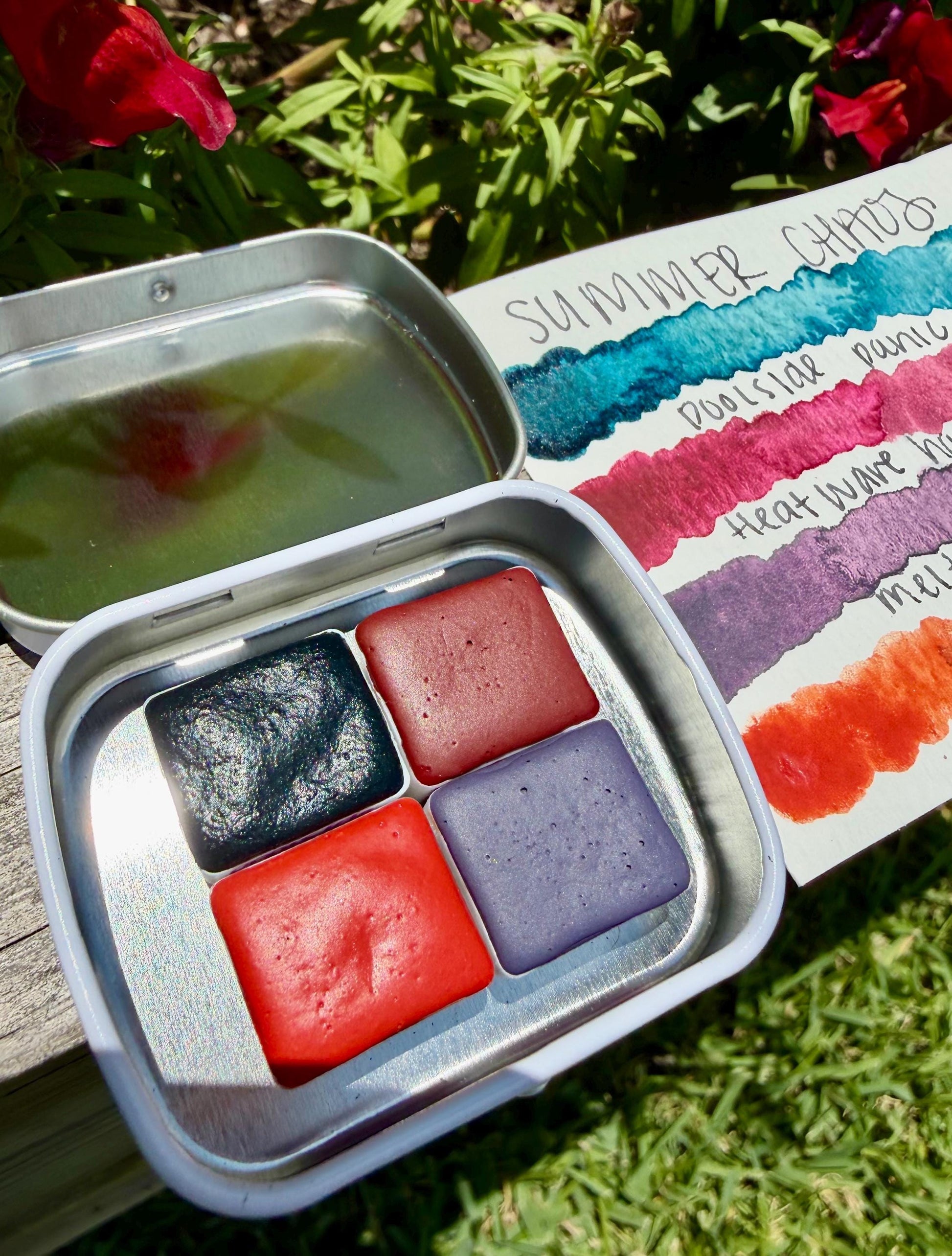 Summer Chaos Collection| Granulating Matte Watercolor Sets | Sets OR Singles Available | Handmade Paints