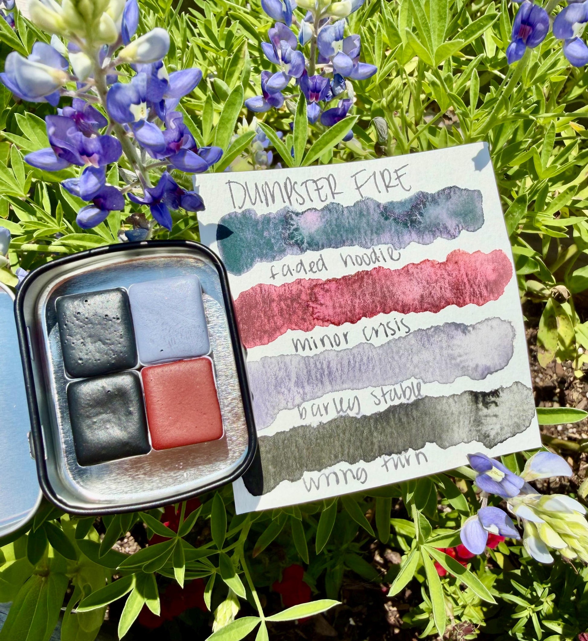 Dumpster Fire Collection| Granulating Matte Watercolor Sets | Sets OR Singles Available | Handmade Paints