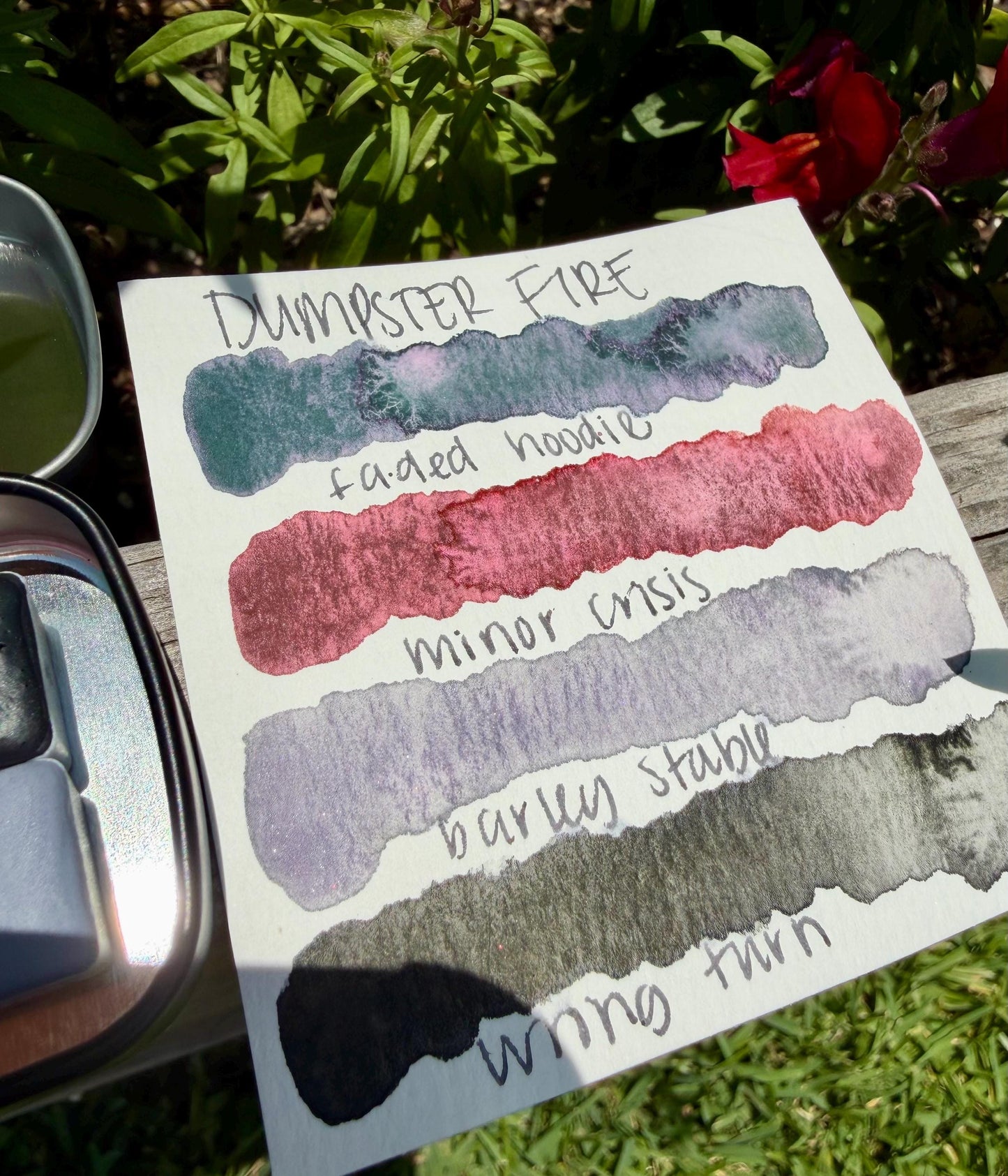 Dumpster Fire Collection| Granulating Matte Watercolor Sets | Sets OR Singles Available | Handmade Paints