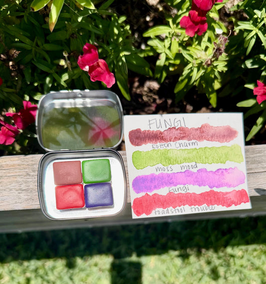 Fungi Collection| Granulating Matte Watercolor Sets | Sets OR Singles Available | Handmade Paints