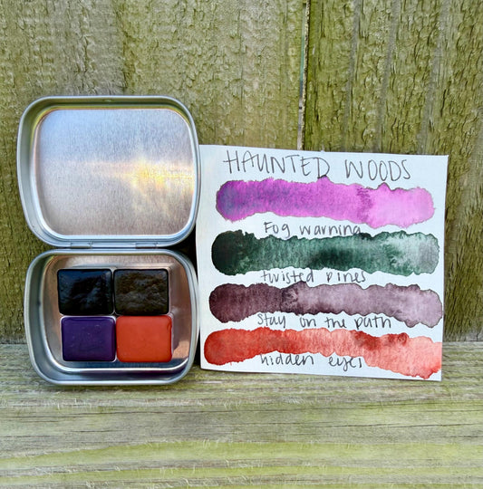 Haunted Woods Collection| Granulating Matte Watercolor Sets | Sets OR Singles Available | Handmade Paints