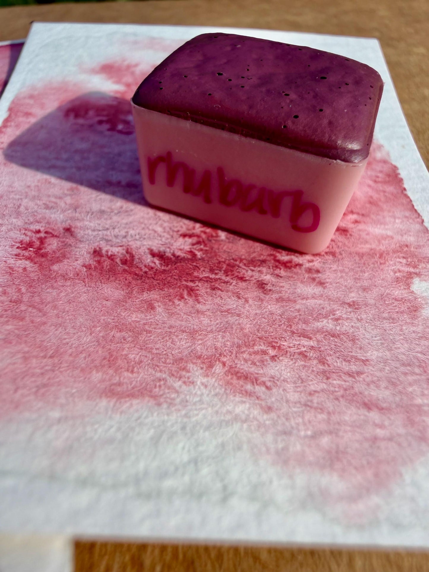Rhubarb | Handmade Watercolors | GRANULATING | Handmade Cards | Watercolor Florals | Matte Pigment | Half Pans