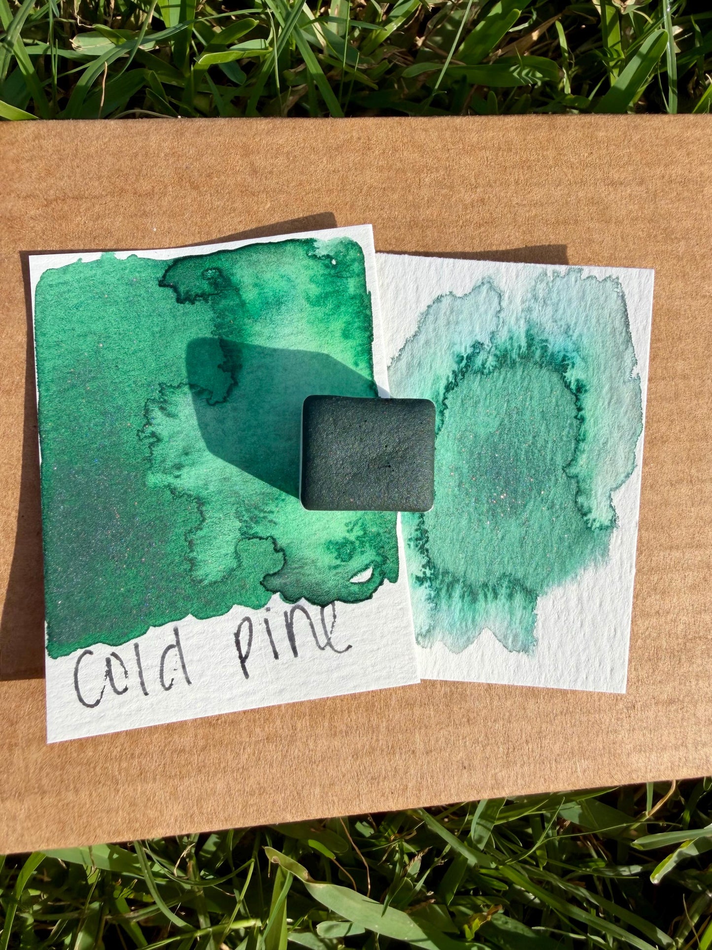 Cold Pine | HYBRID | Matte & Shimmer Blend | Handmade Watercolors | Handmade Paint | Watercolors | Watercolor | Watercolor Artist