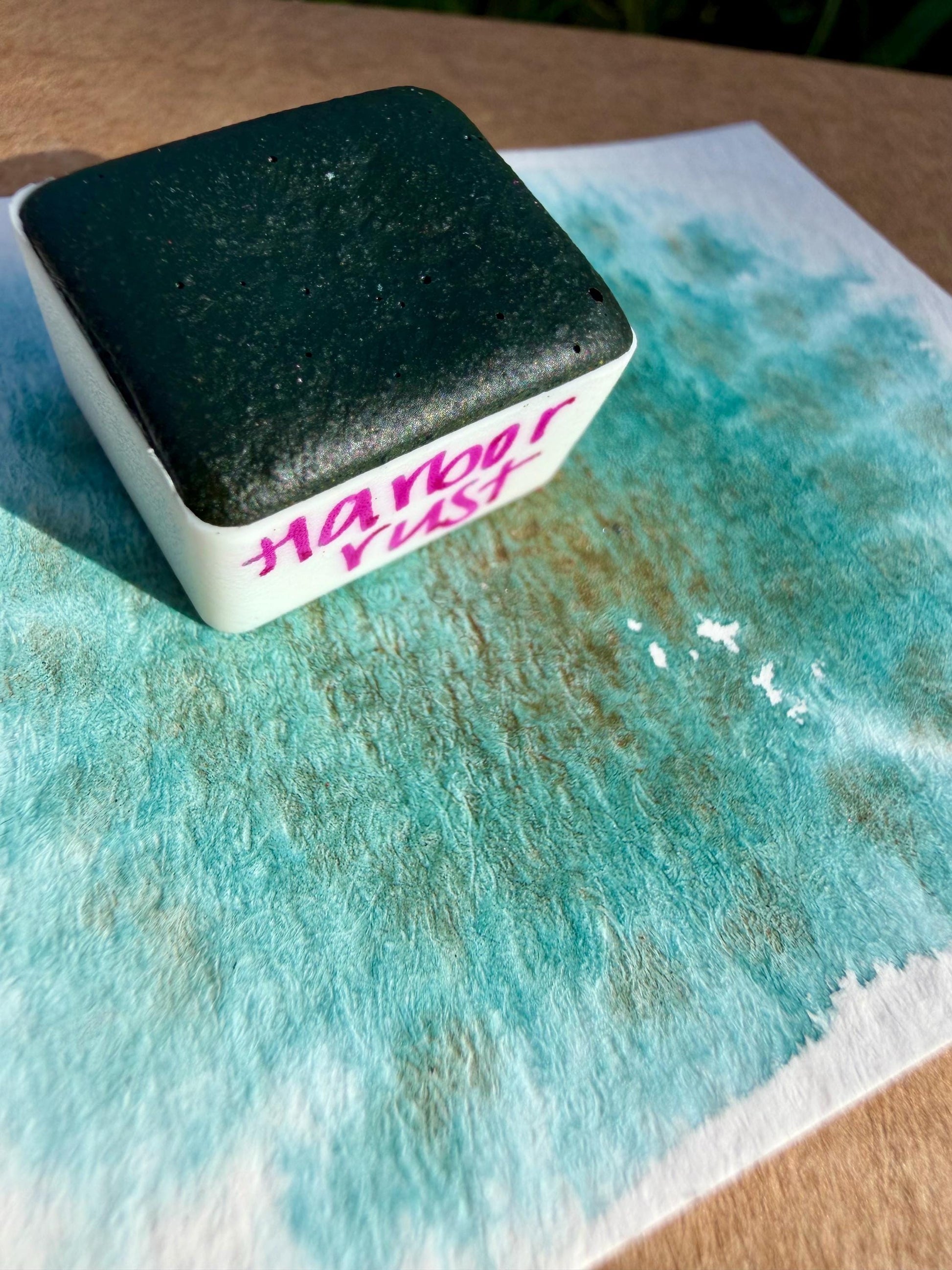 Harbor Rust | Handmade Watercolors | GRANULATING | Handmade Cards | Watercolor Florals | Matte Pigment | Half Pans