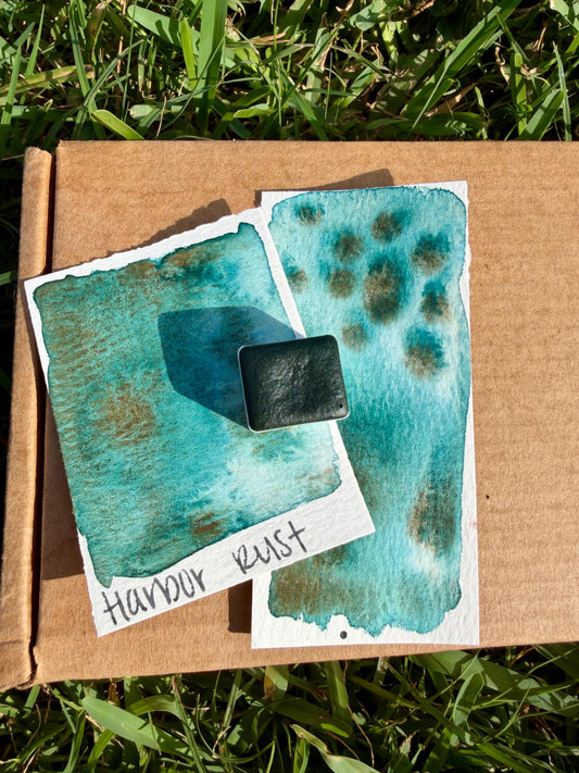 Harbor Rust | Handmade Watercolors | GRANULATING | Handmade Cards | Watercolor Florals | Matte Pigment | Half Pans