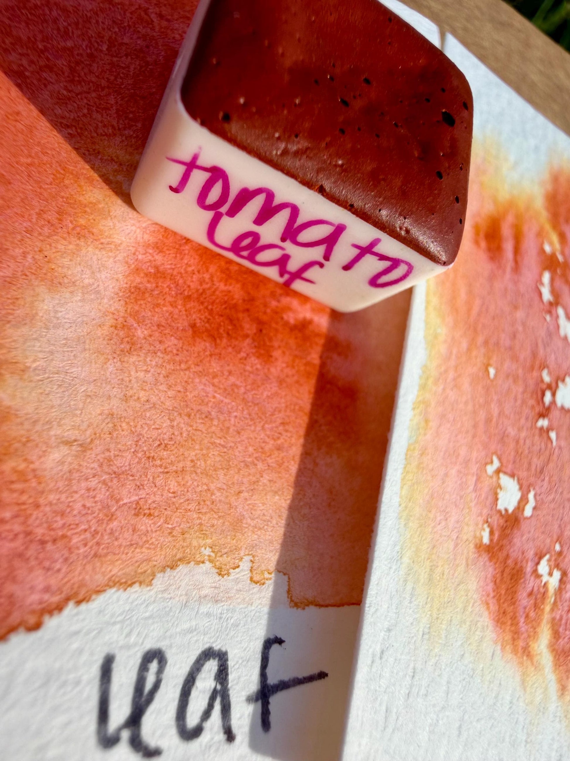 Tomato Leaf | Handmade Watercolors | GRANULATING | Handmade Cards | Watercolor Florals | Matte Pigment | Half Pans