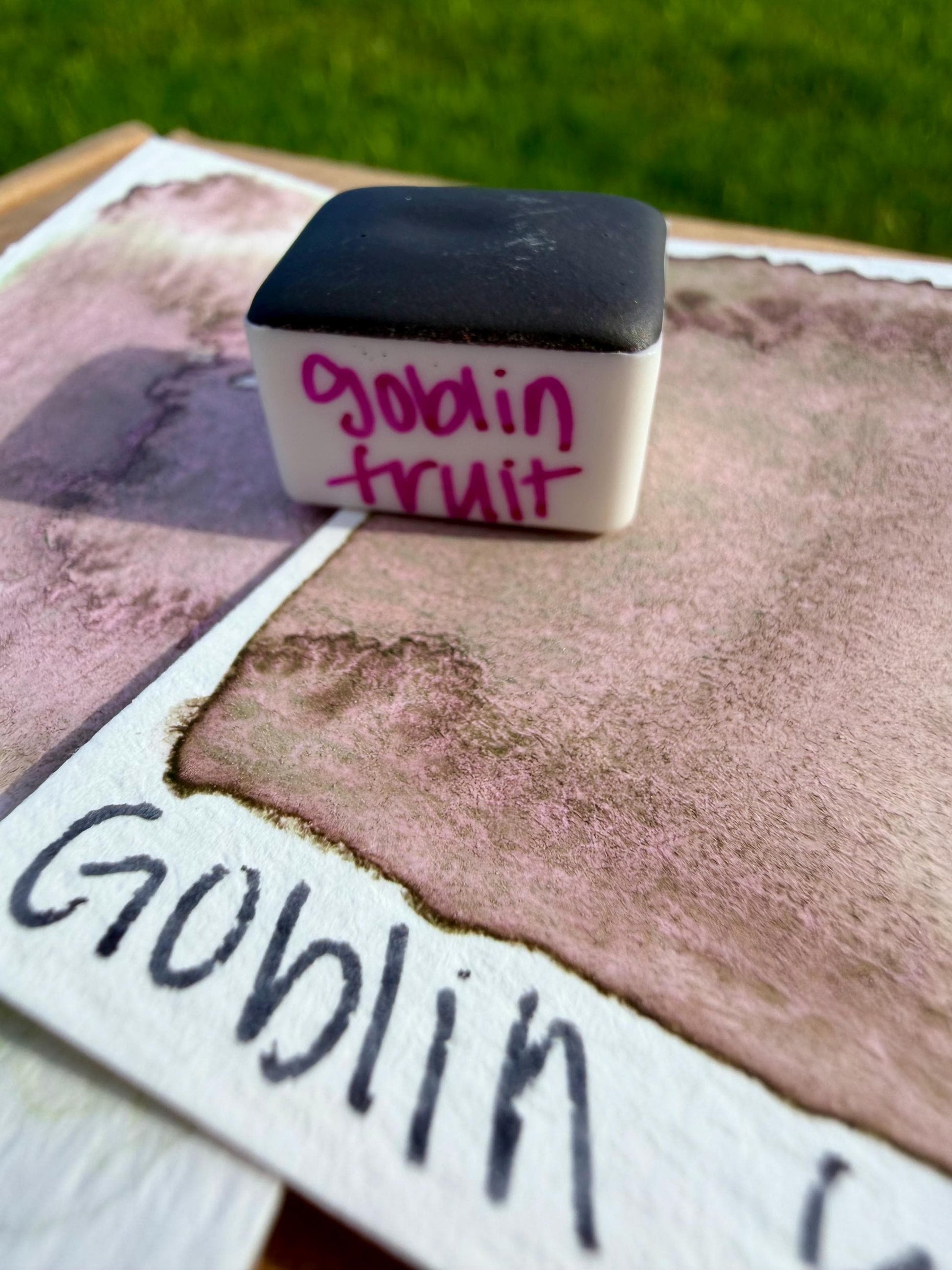 Goblin Fruit | Handmade Watercolors | GRANULATING | Handmade Cards | Watercolor Florals | Matte Pigment | Half Pans