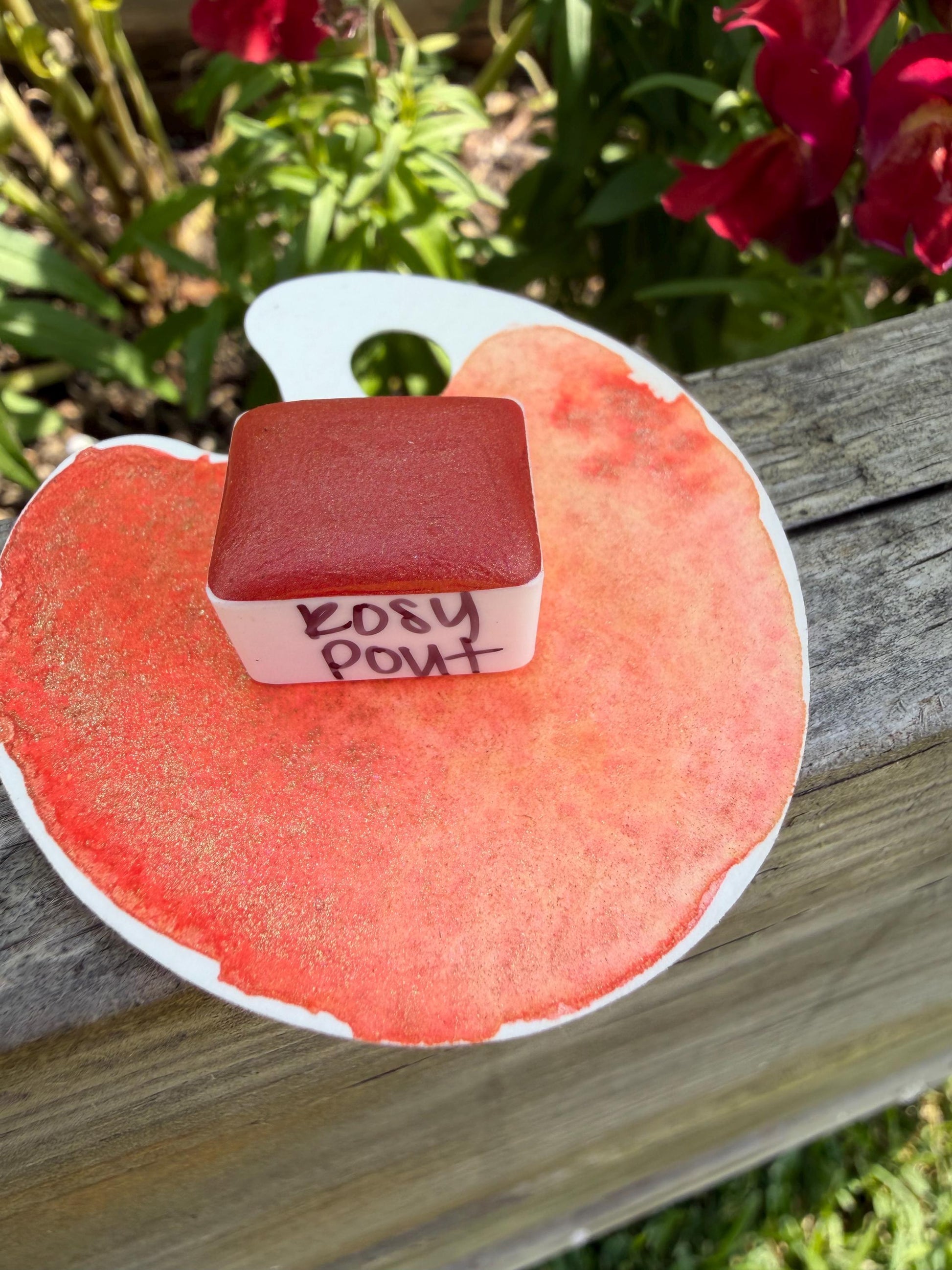 Rosy Pout | HYBRID Matte & Shimmer Blend | Handmade Watercolors | Handmade Paint | Watercolors | Watercolor | Watercolor Artist
