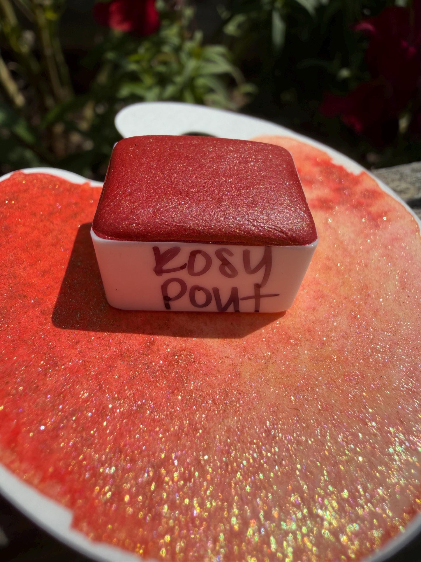 Rosy Pout | HYBRID Matte & Shimmer Blend | Handmade Watercolors | Handmade Paint | Watercolors | Watercolor | Watercolor Artist
