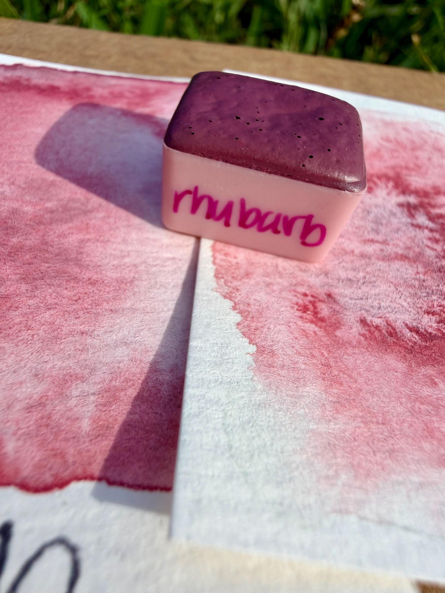 Rhubarb | Handmade Watercolors | GRANULATING | Handmade Cards | Watercolor Florals | Matte Pigment | Half Pans