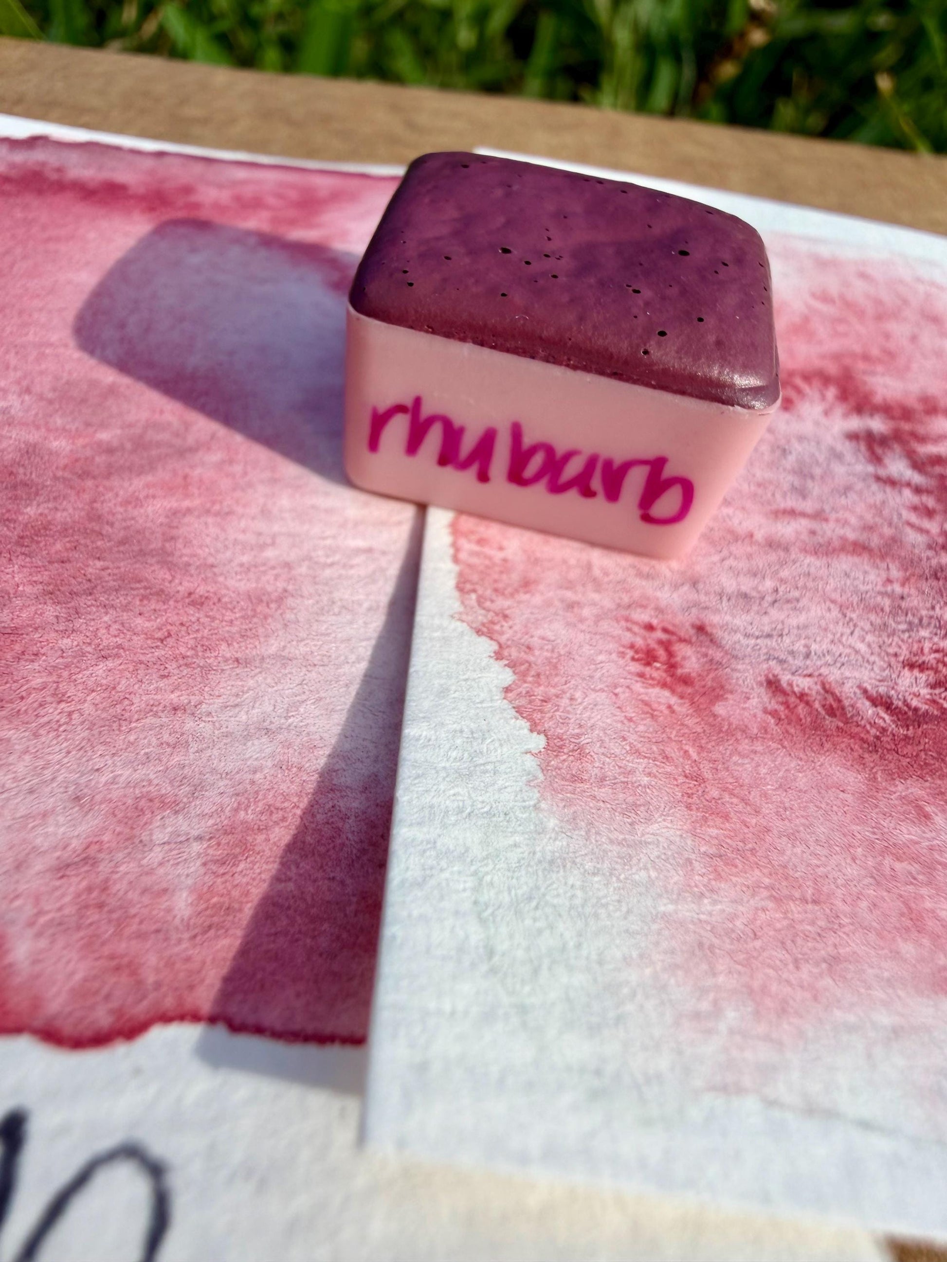 Rhubarb | Handmade Watercolors | GRANULATING | Handmade Cards | Watercolor Florals | Matte Pigment | Half Pans