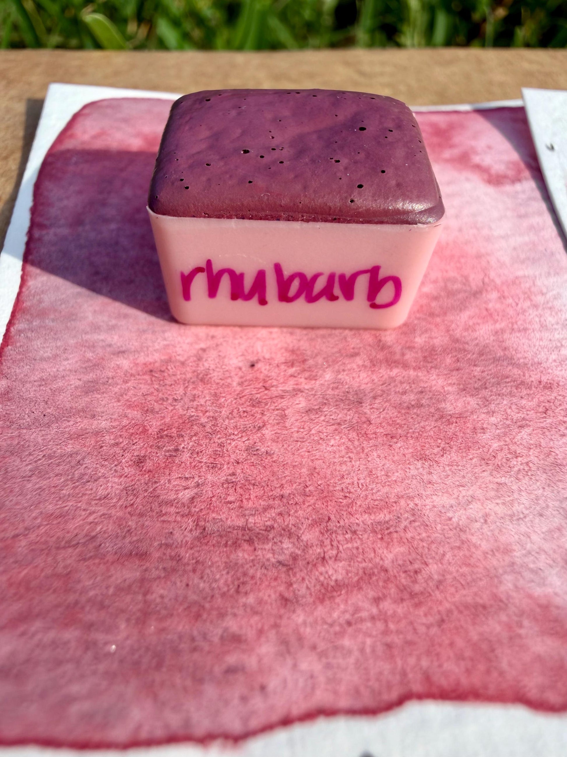 Rhubarb | Handmade Watercolors | GRANULATING | Handmade Cards | Watercolor Florals | Matte Pigment | Half Pans