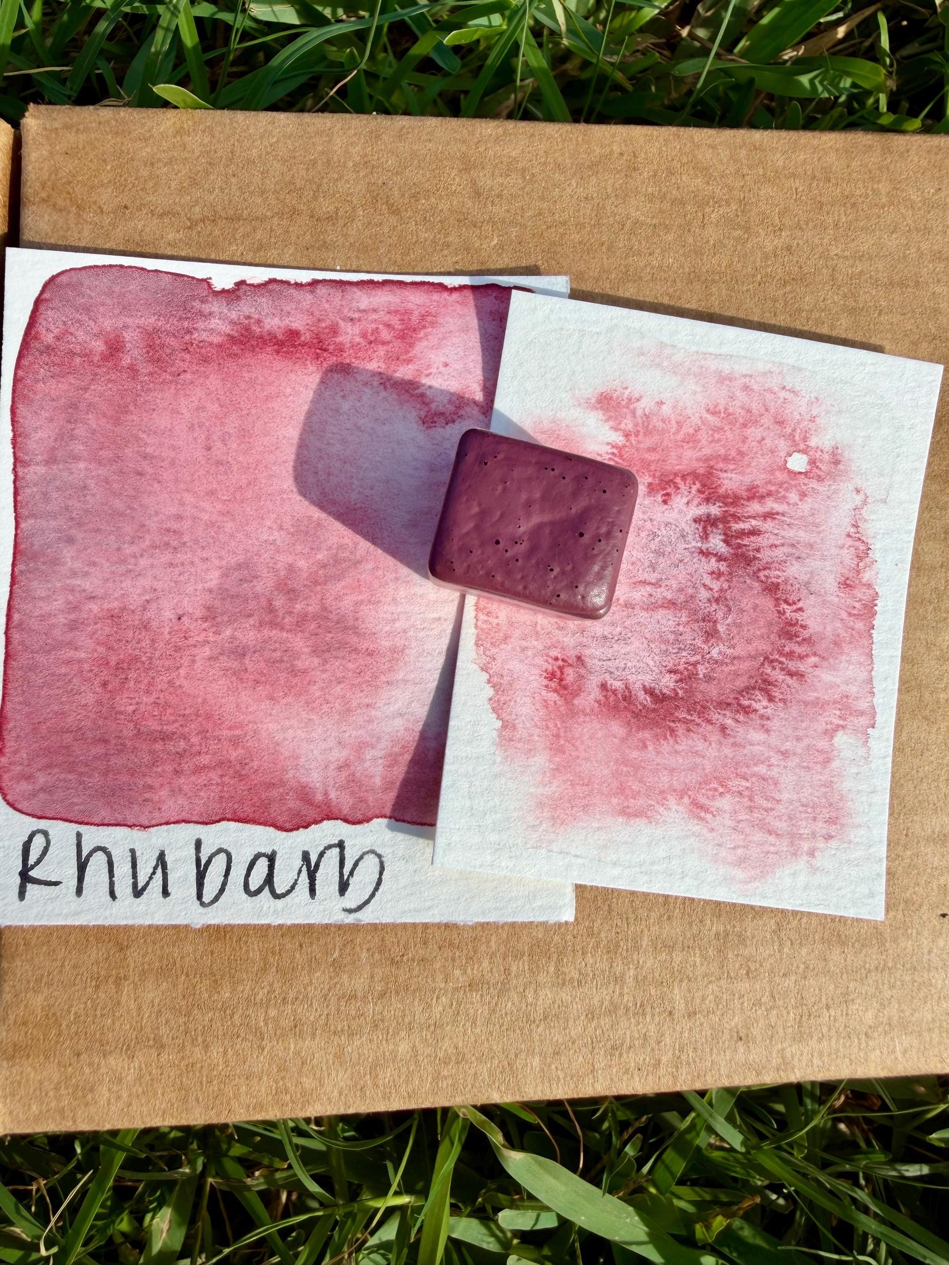 Rhubarb | Handmade Watercolors | GRANULATING | Handmade Cards | Watercolor Florals | Matte Pigment | Half Pans