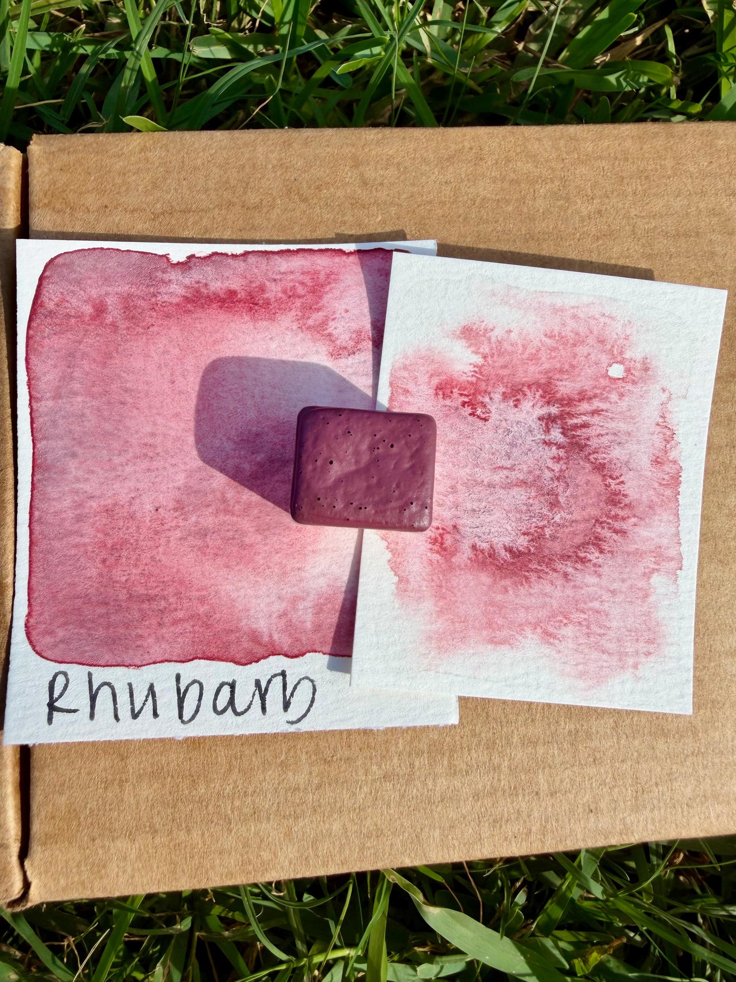 Rhubarb | Handmade Watercolors | GRANULATING | Handmade Cards | Watercolor Florals | Matte Pigment | Half Pans