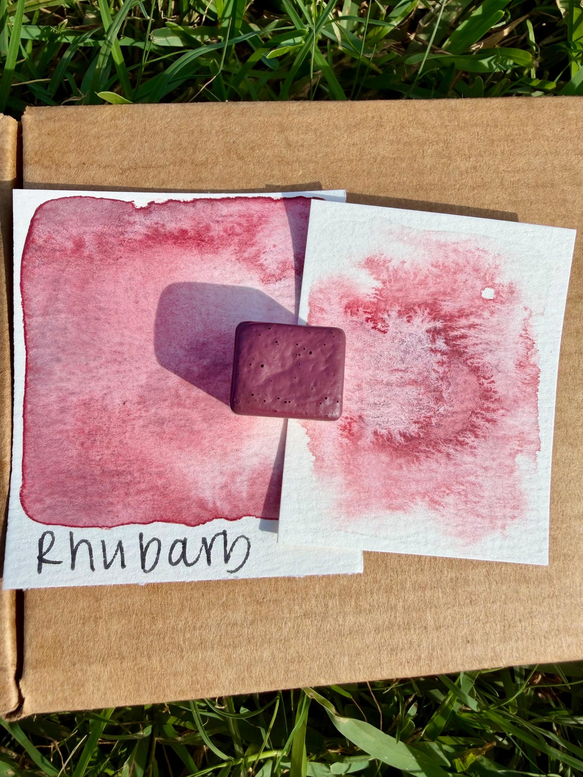 Rhubarb | Handmade Watercolors | GRANULATING | Handmade Cards | Watercolor Florals | Matte Pigment | Half Pans