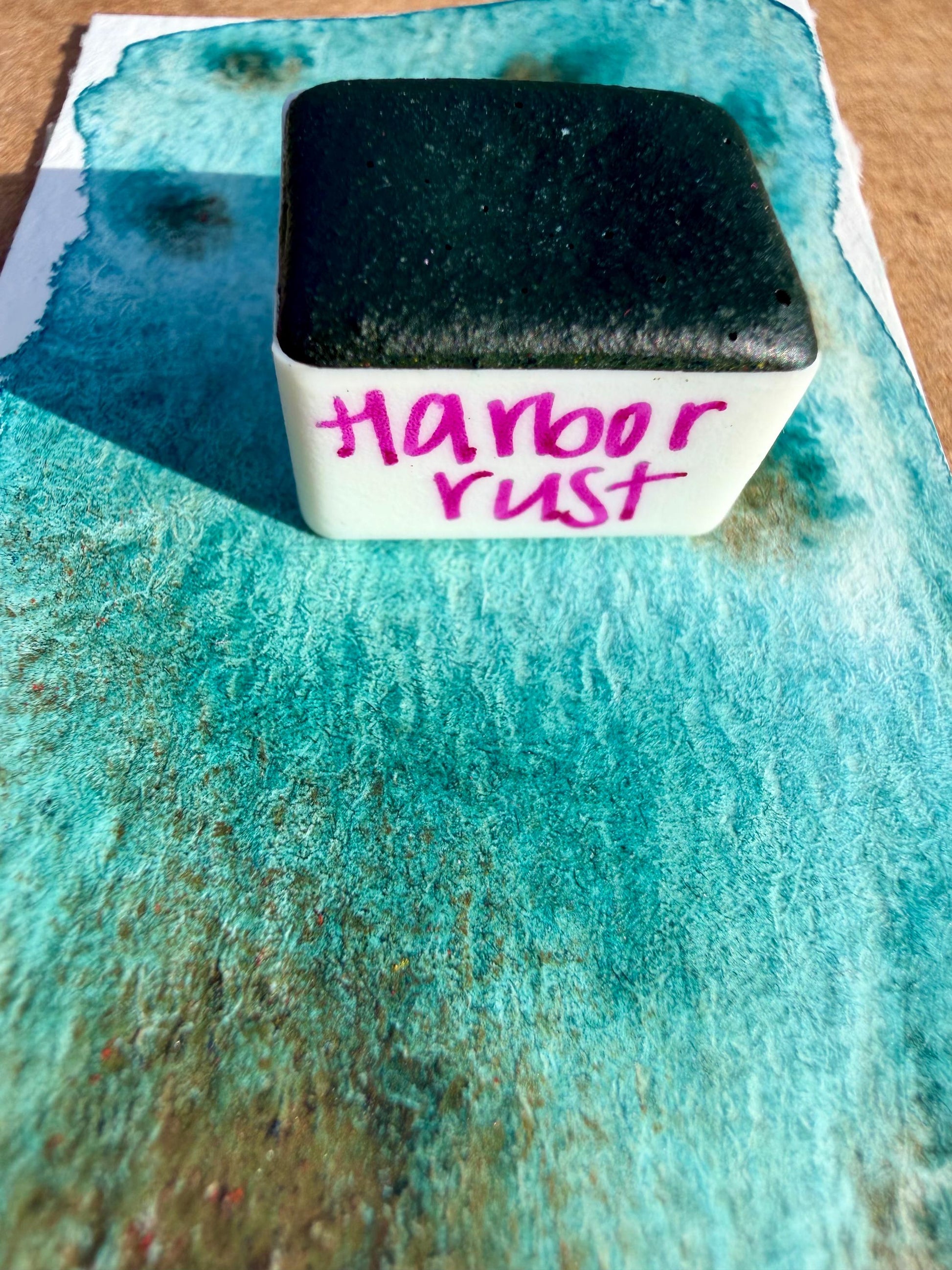 Harbor Rust | Handmade Watercolors | GRANULATING | Handmade Cards | Watercolor Florals | Matte Pigment | Half Pans