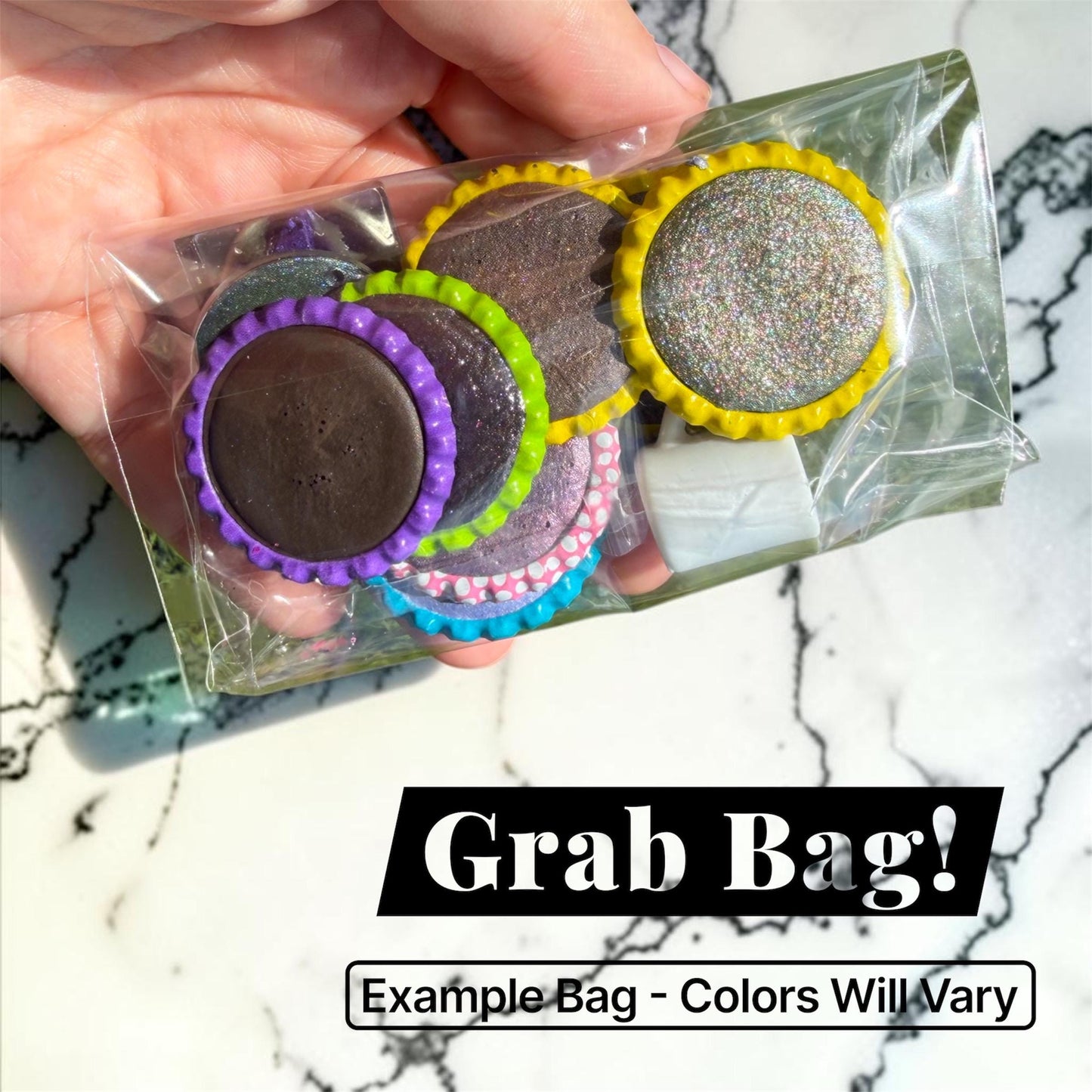 Bottle Cap Grab bags | Handmade Watercolors | Half Pans | Custom Colors | Watercolor Paint | Bundles |