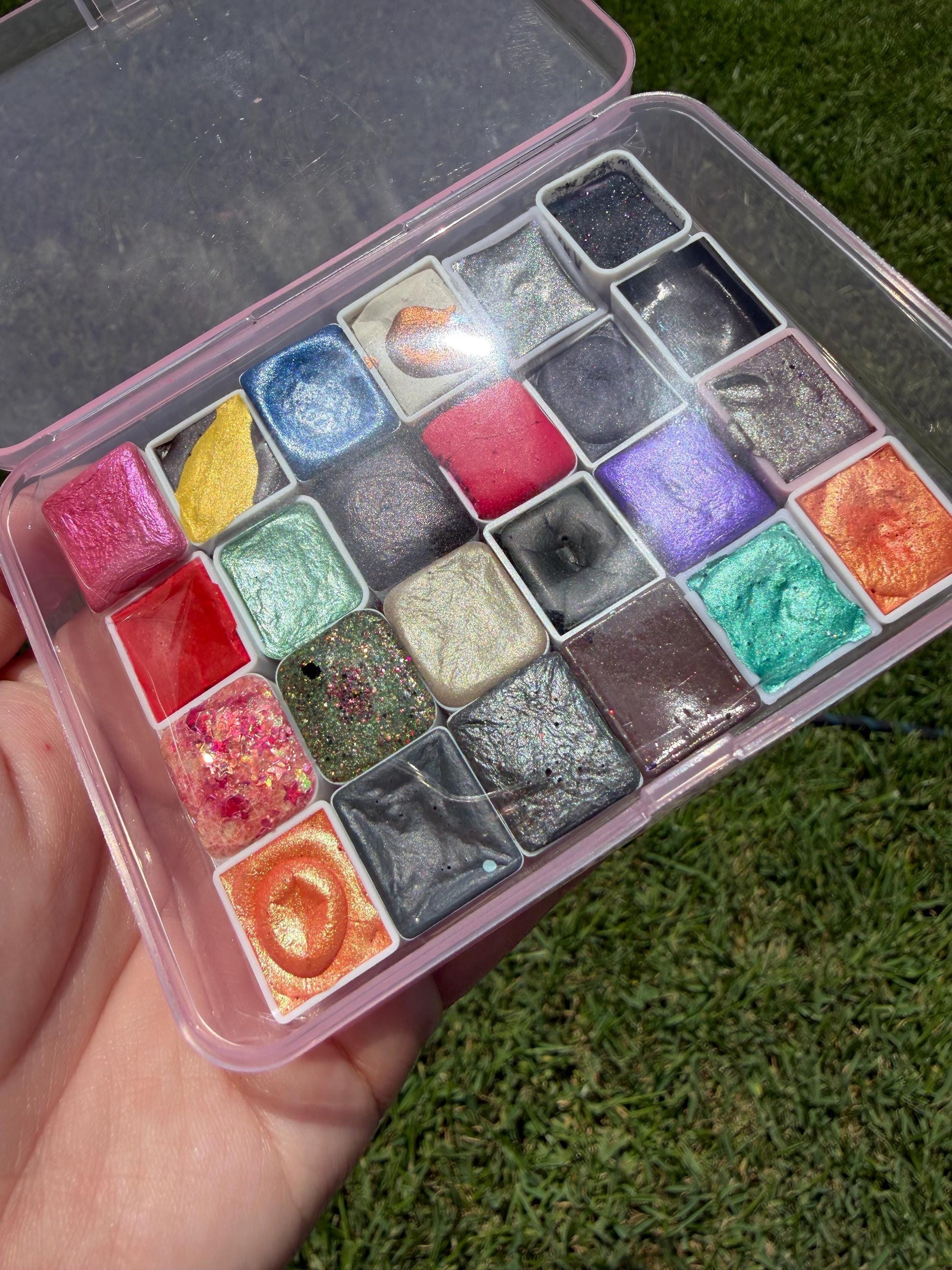 Grab Boxes | Handmade Watercolors | Half Pans | Custom Colors | Watercolor Paint | Bundles |