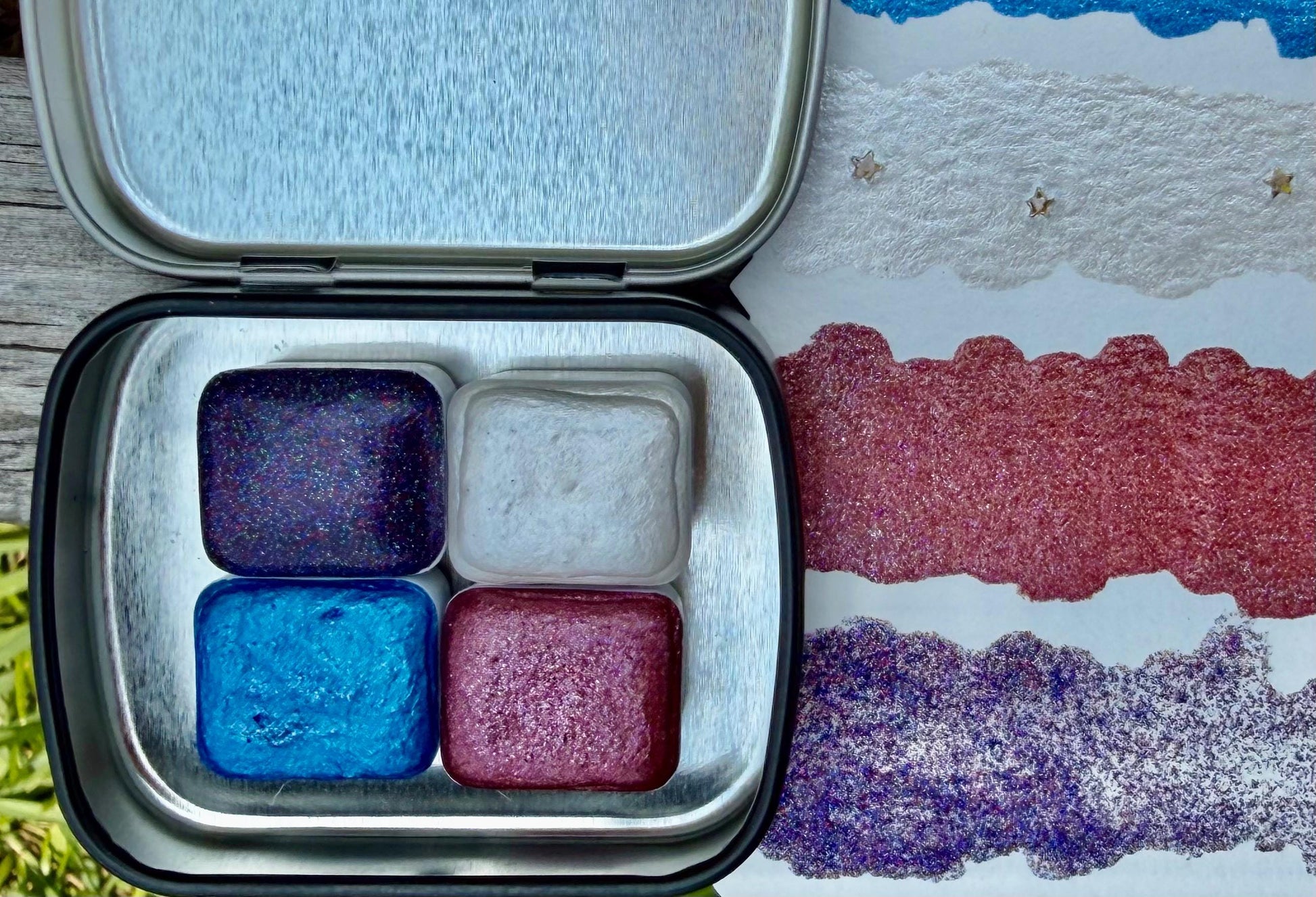 July 4th Collection| Watercolor Sets | Sets OR Singles Available | Handmade Paints | Christmas In July