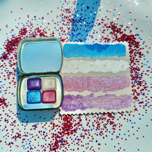 July 4th Collection| Watercolor Sets | Sets OR Singles Available | Handmade Paints | Christmas In July