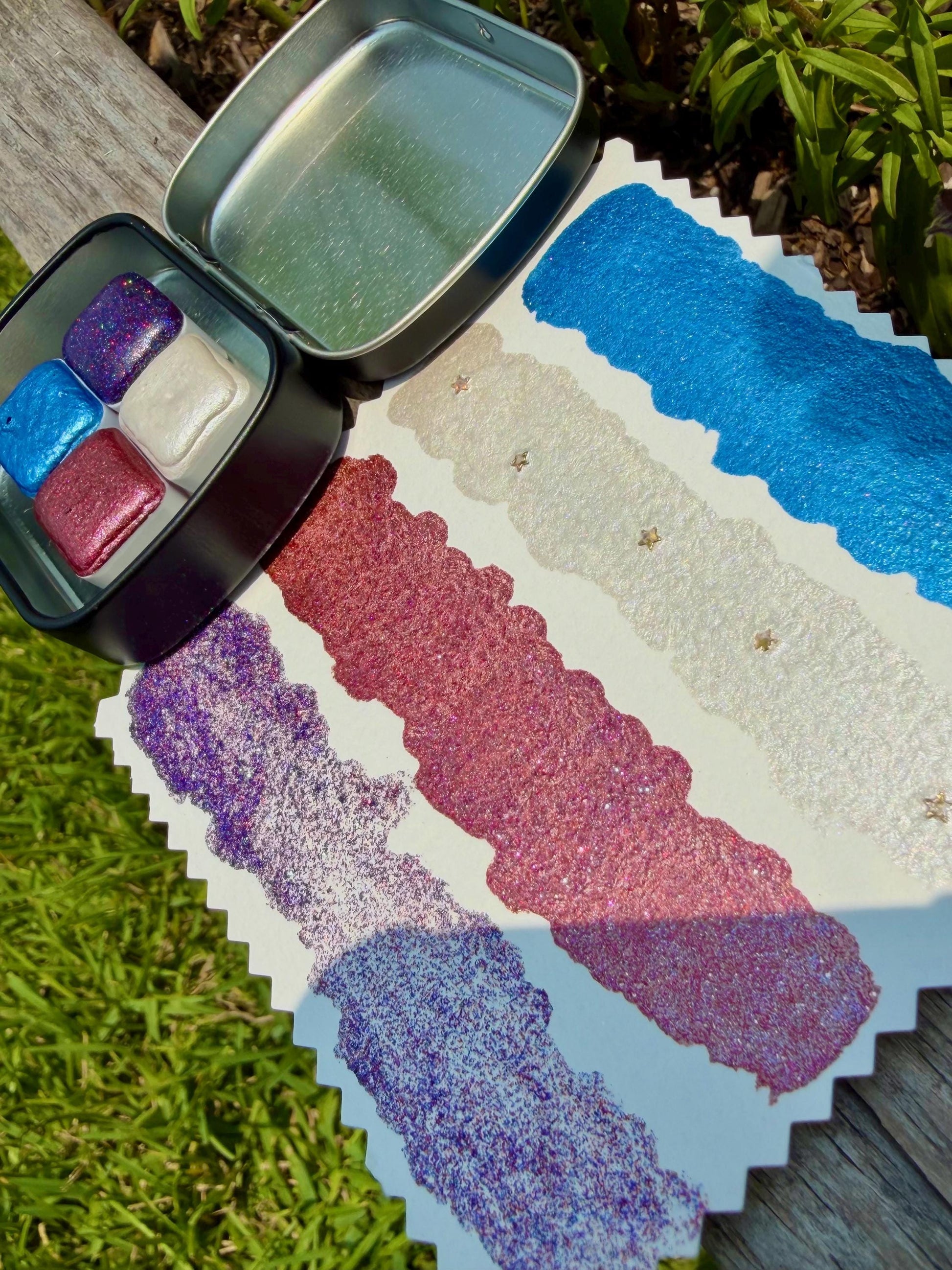 July 4th Collection| Watercolor Sets | Sets OR Singles Available | Handmade Paints | Christmas In July